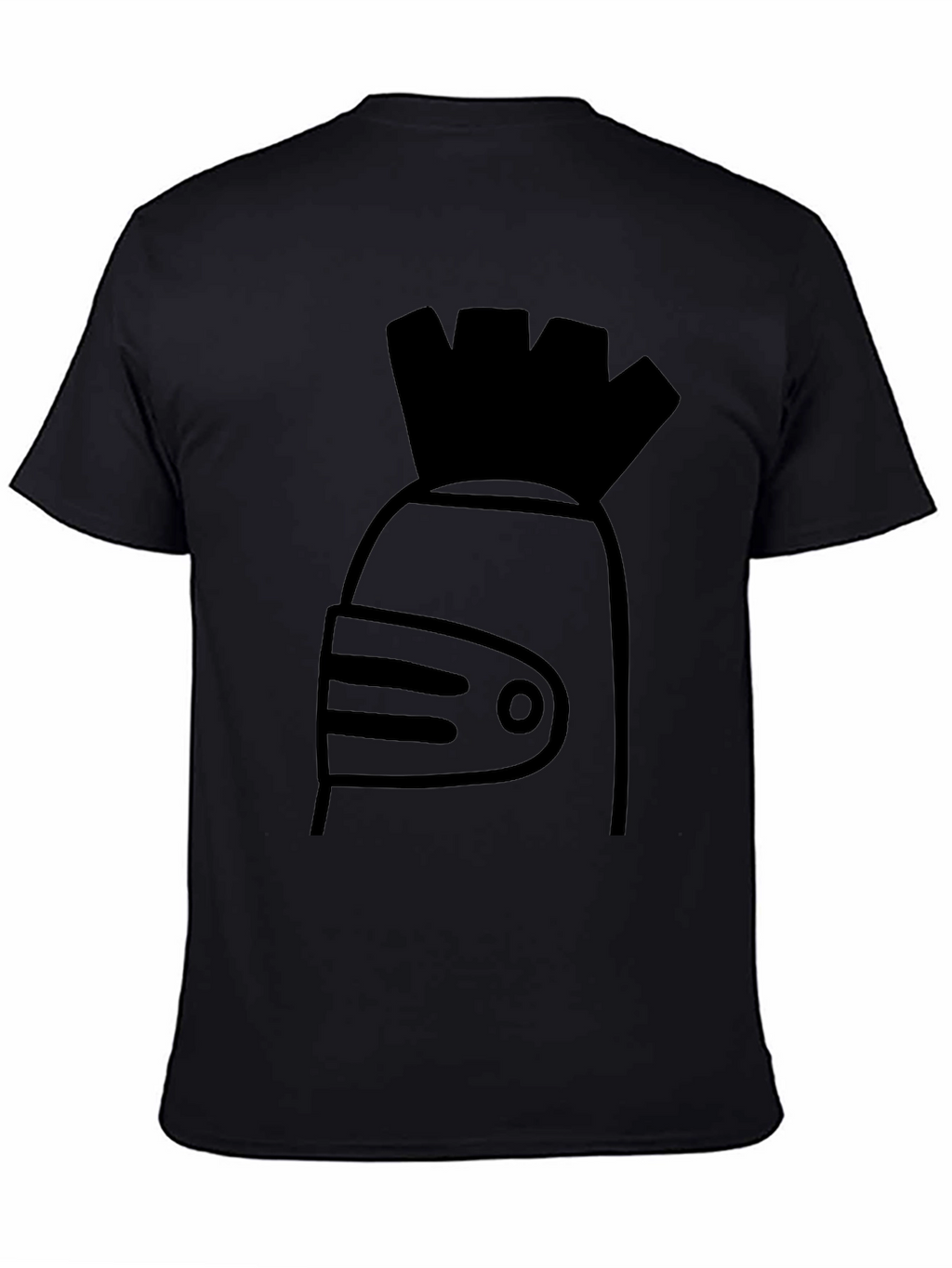 Abstract Knight Helmet Graphic Tee - Black