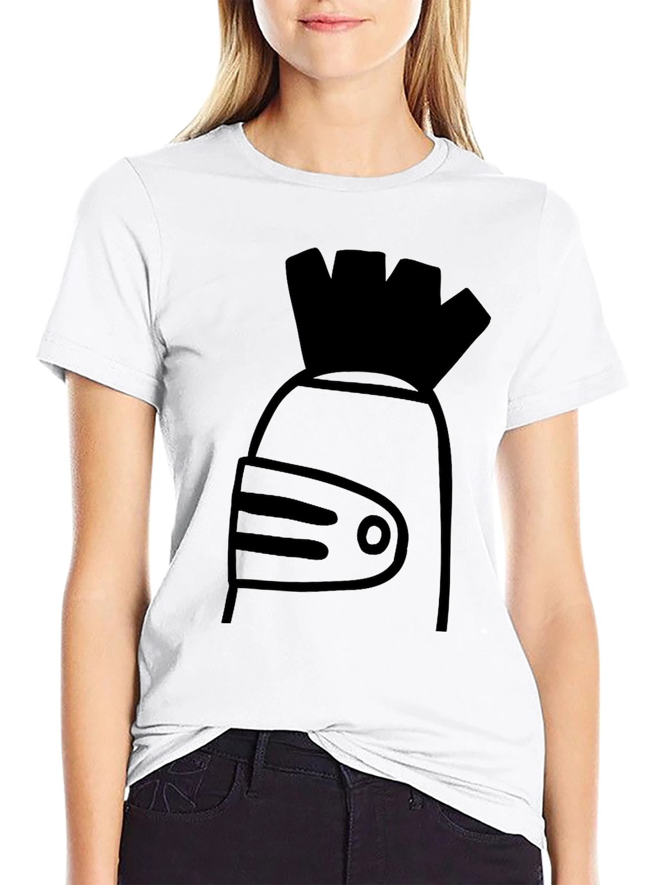 Abstract Knight Helmet Graphic Tee - Black