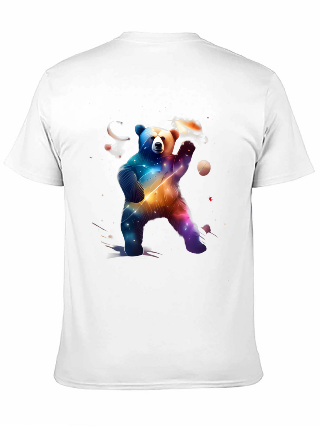 Cosmic Bear Graphic Tee - Black Cotton Blend