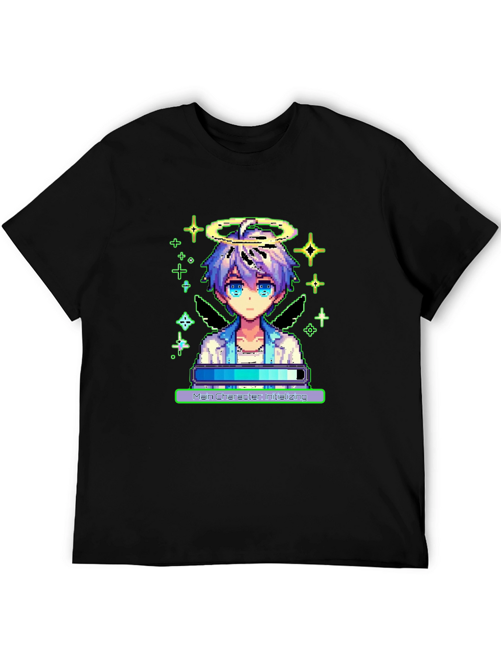Pixel Angel Loading Black Tee
