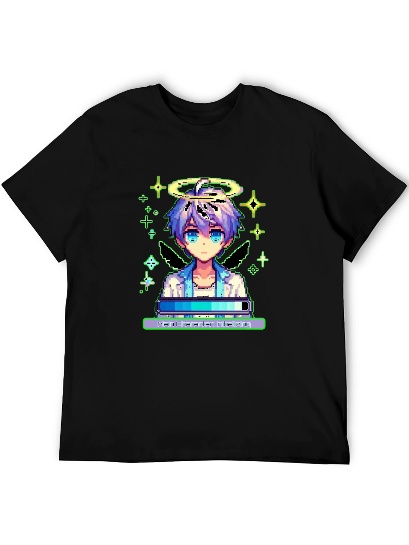 Pixel Angel Loading Black Tee