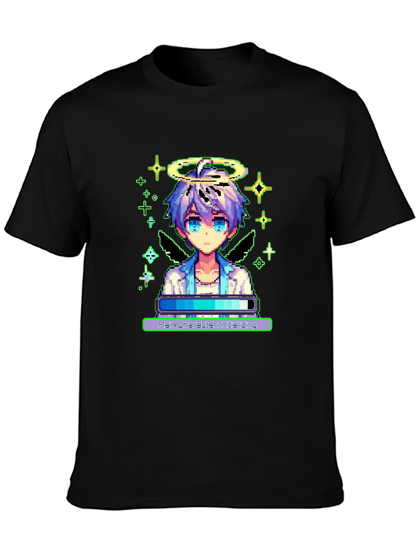 Pixel Angel Loading Black Tee