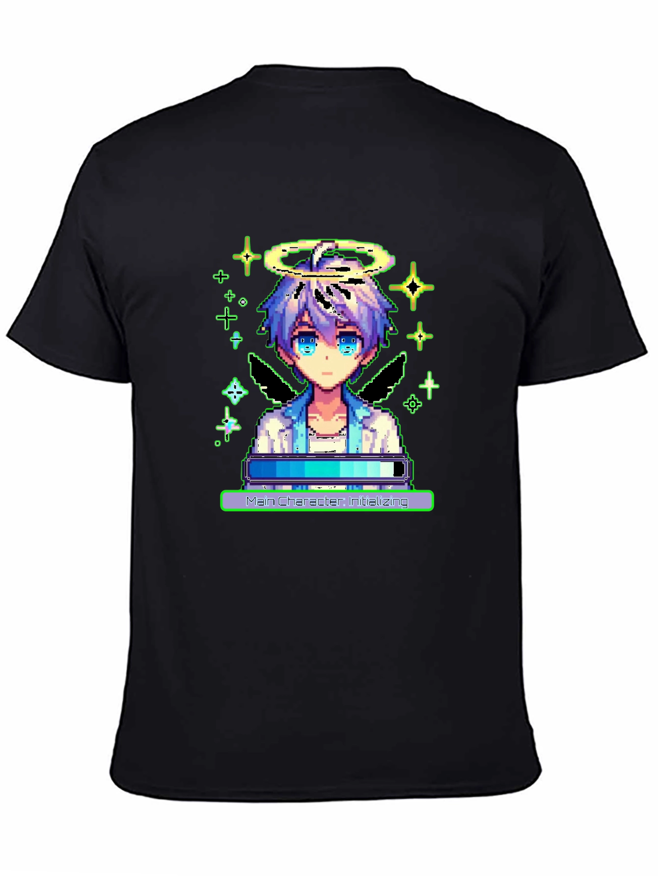 Pixel Angel Loading Black Tee
