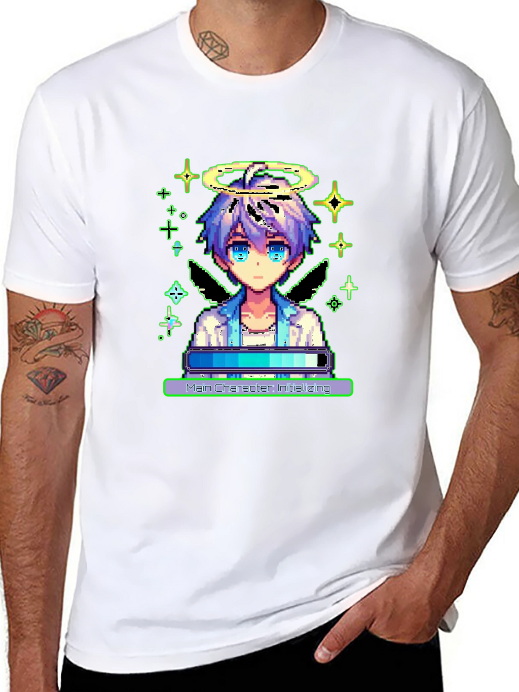 Pixel Angel Loading Black Tee