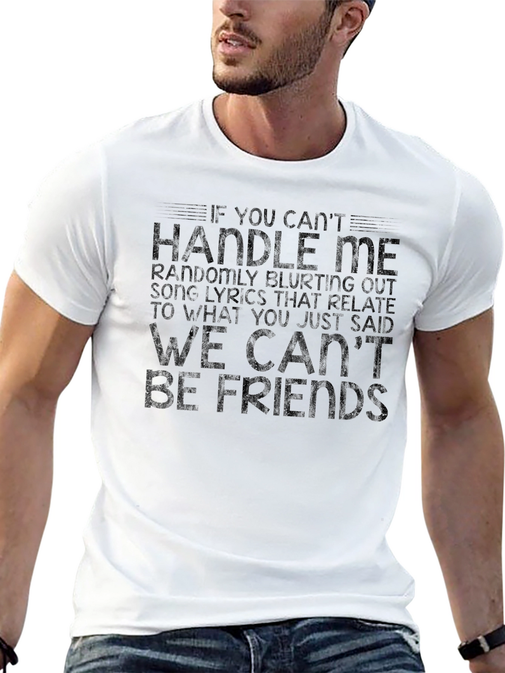 Handle Me Lyrics T-Shirt - Black Crew Neck Tee