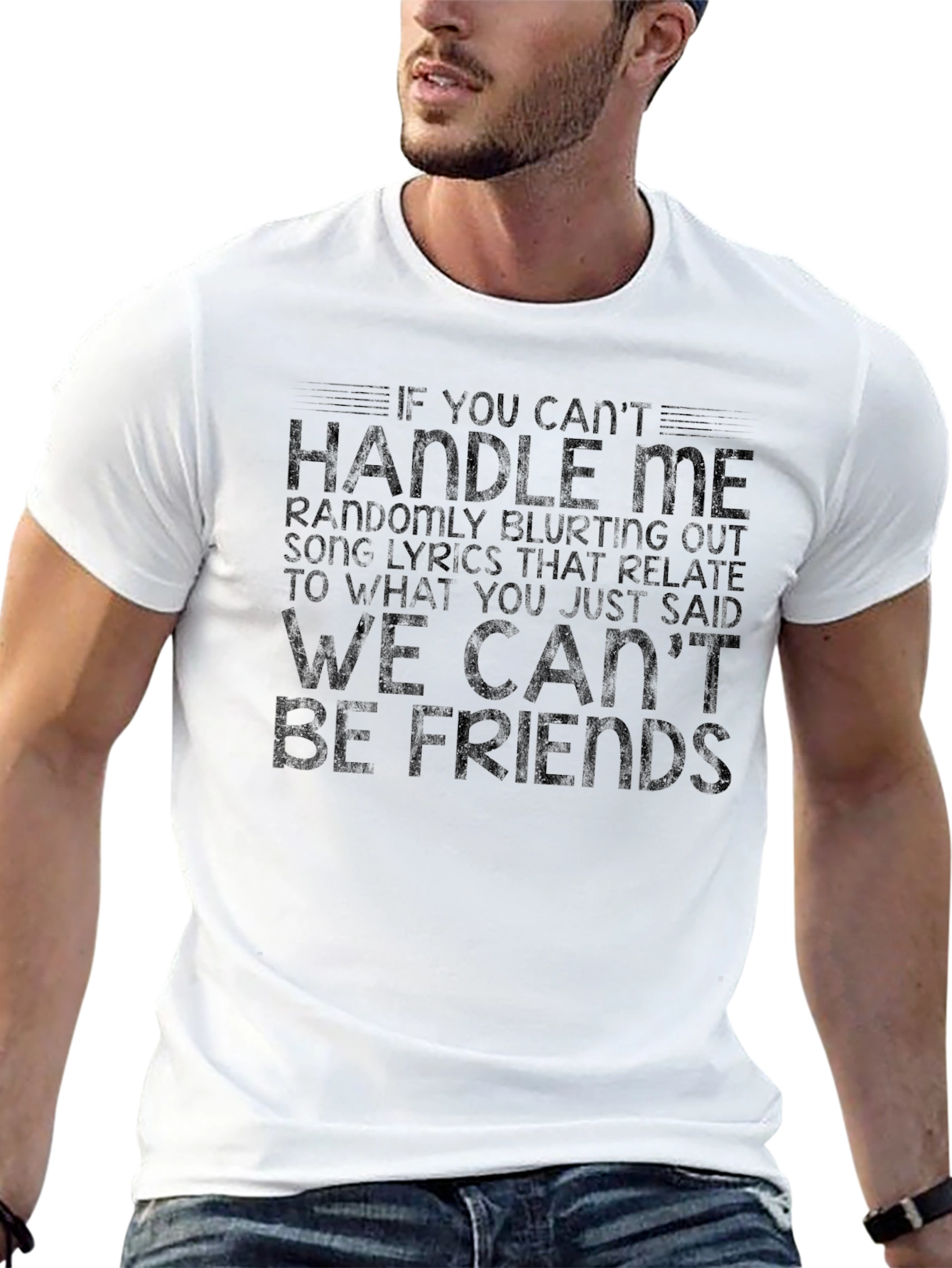 Handle Me Lyrics T-Shirt - Black Crew Neck Tee