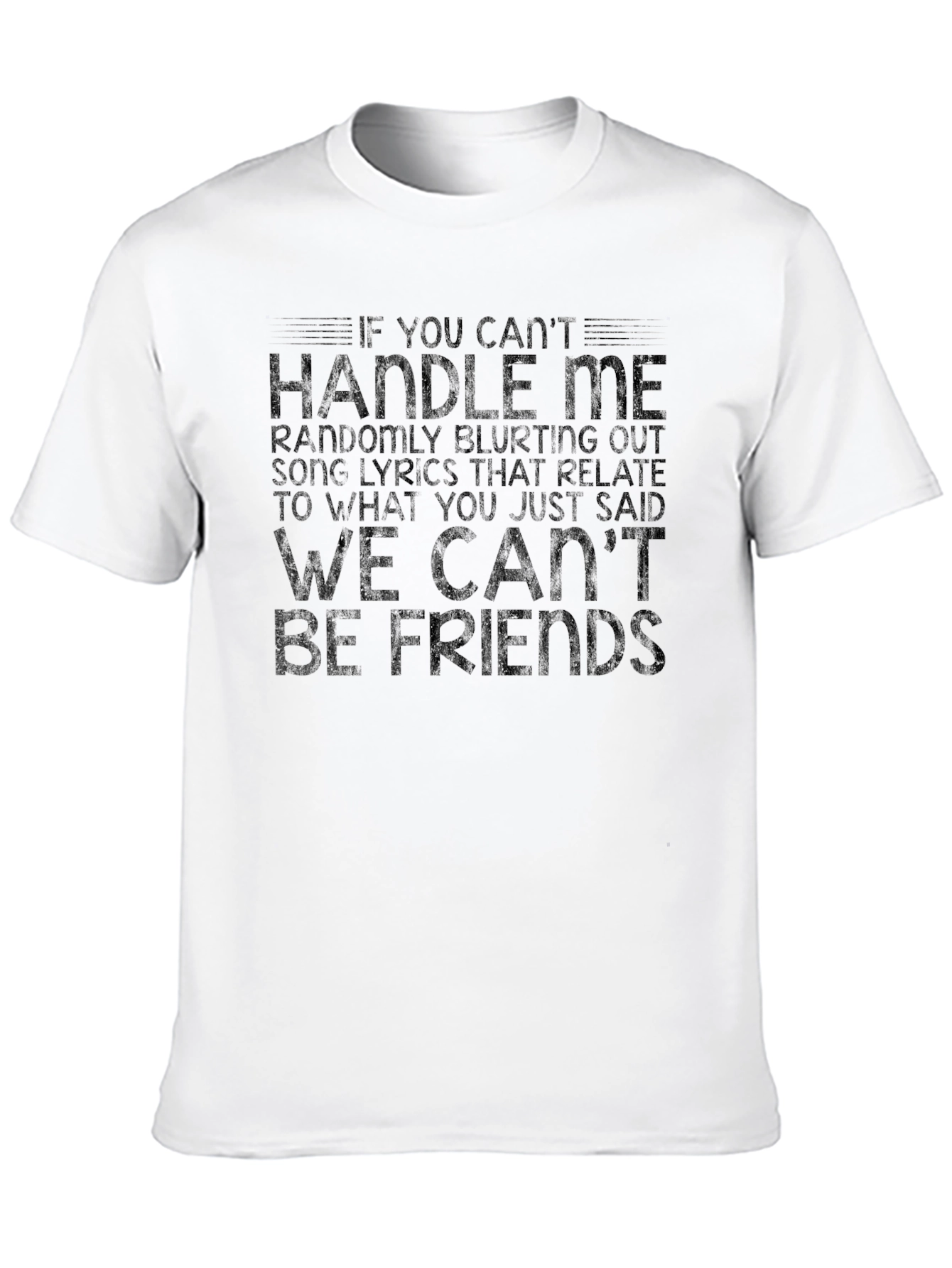 Handle Me Lyrics T-Shirt - Black Crew Neck Tee