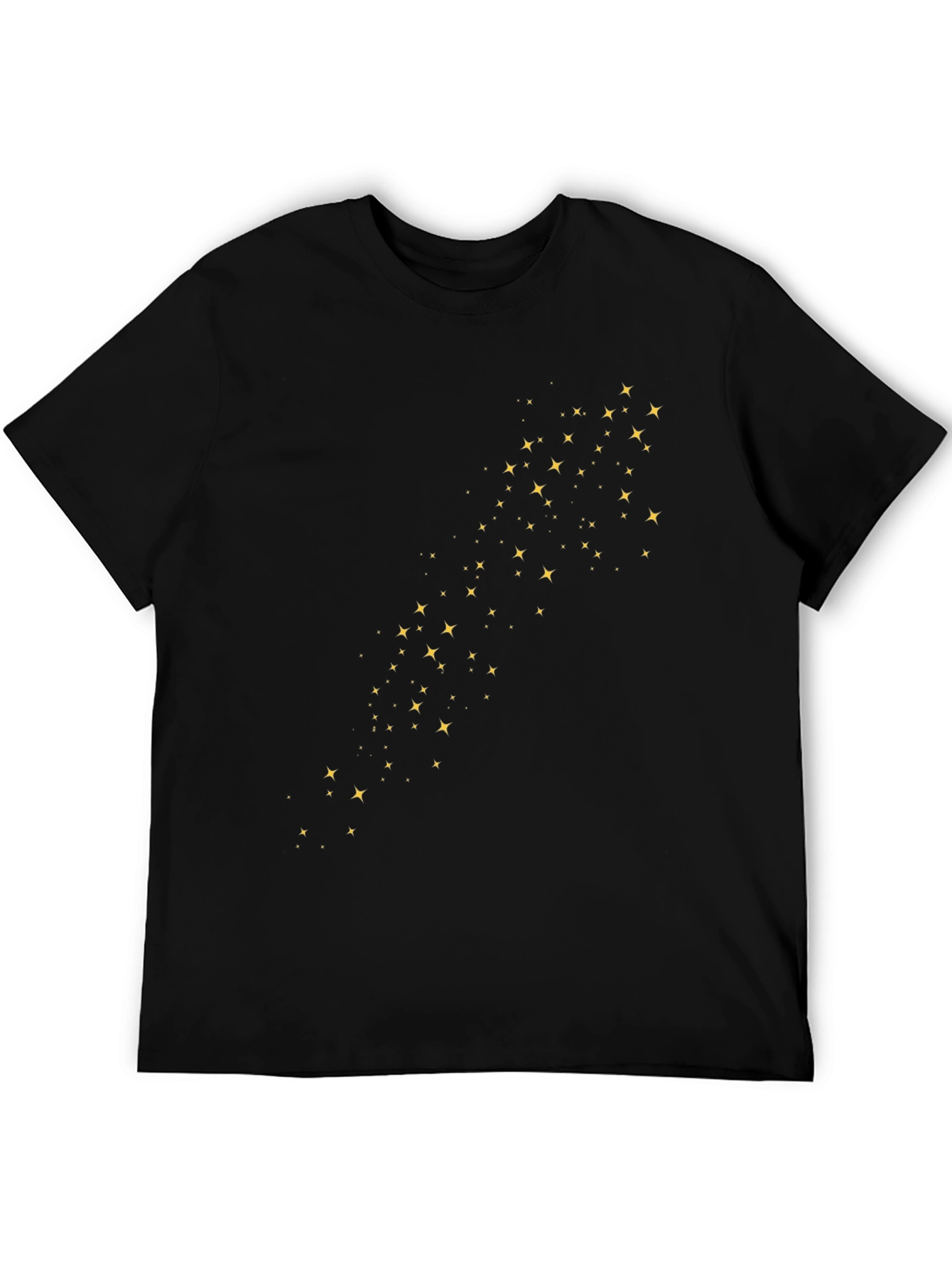 Stylish Black Tee with Golden Star Graphic