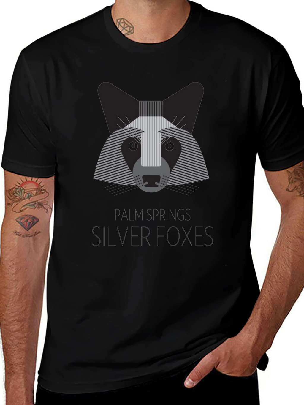 Silver Foxes Graphic T-Shirt - Modern Animal Design