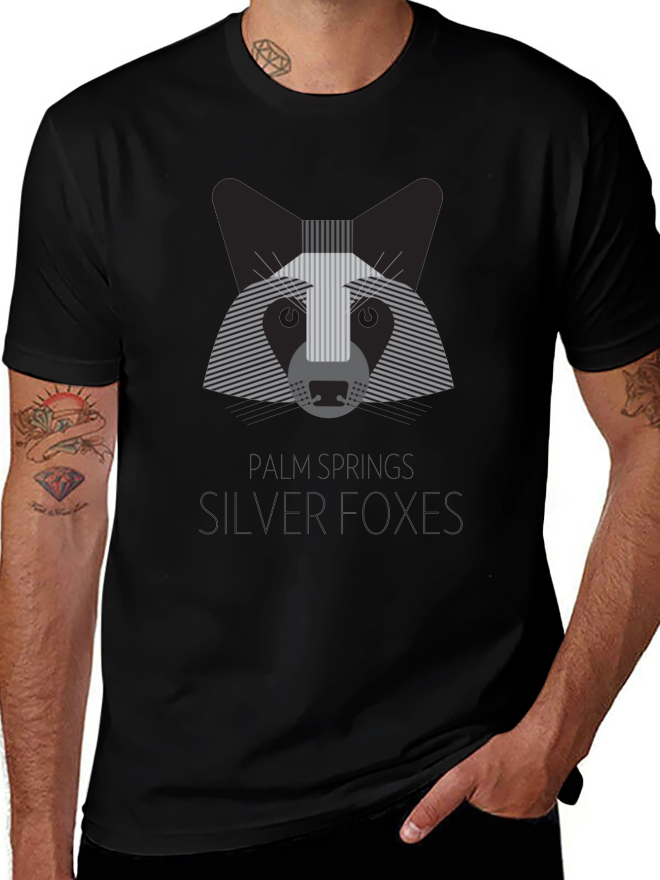 Silver Foxes Graphic T-Shirt - Modern Animal Design