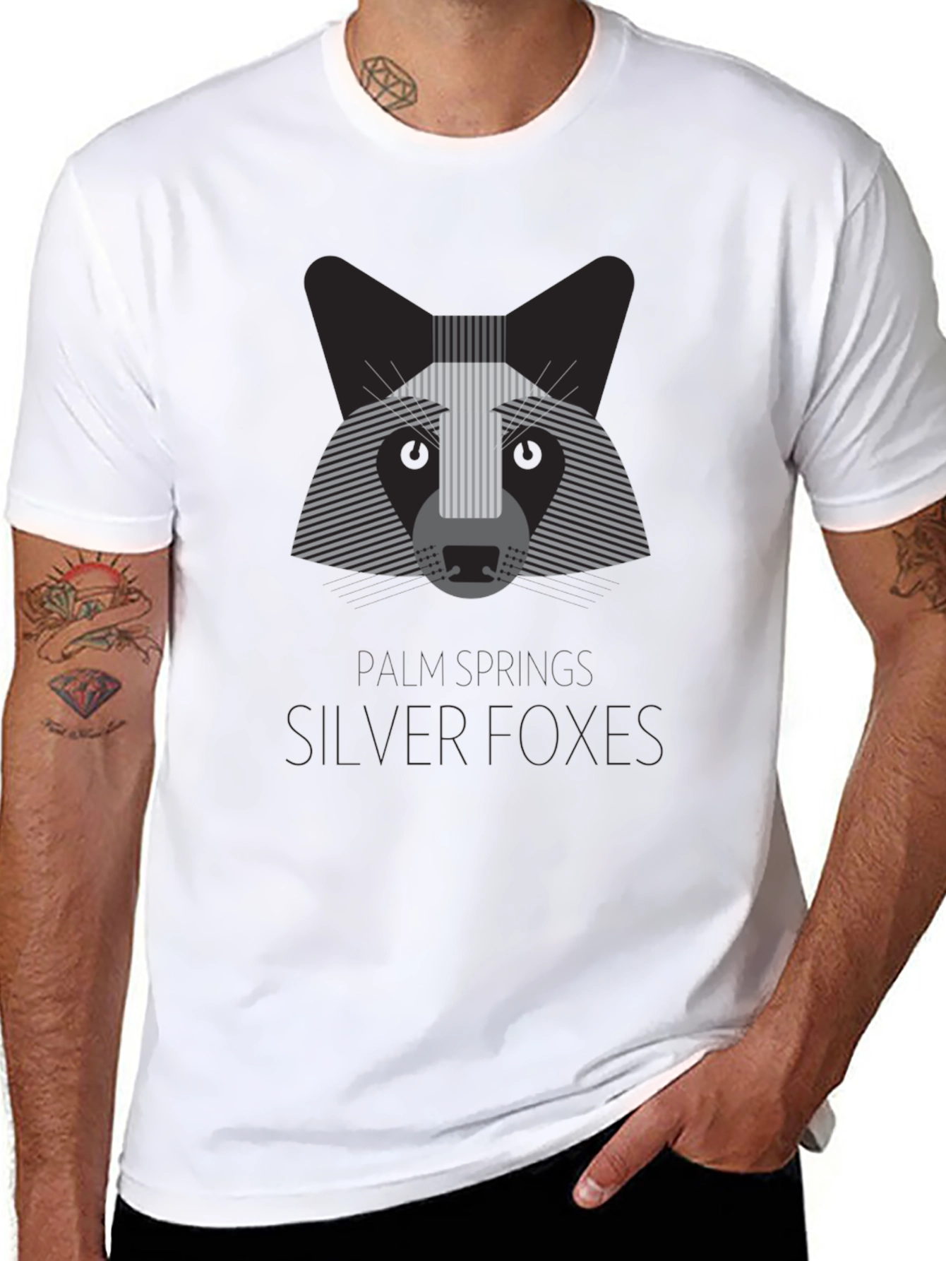 Silver Foxes Graphic T-Shirt - Modern Animal Design