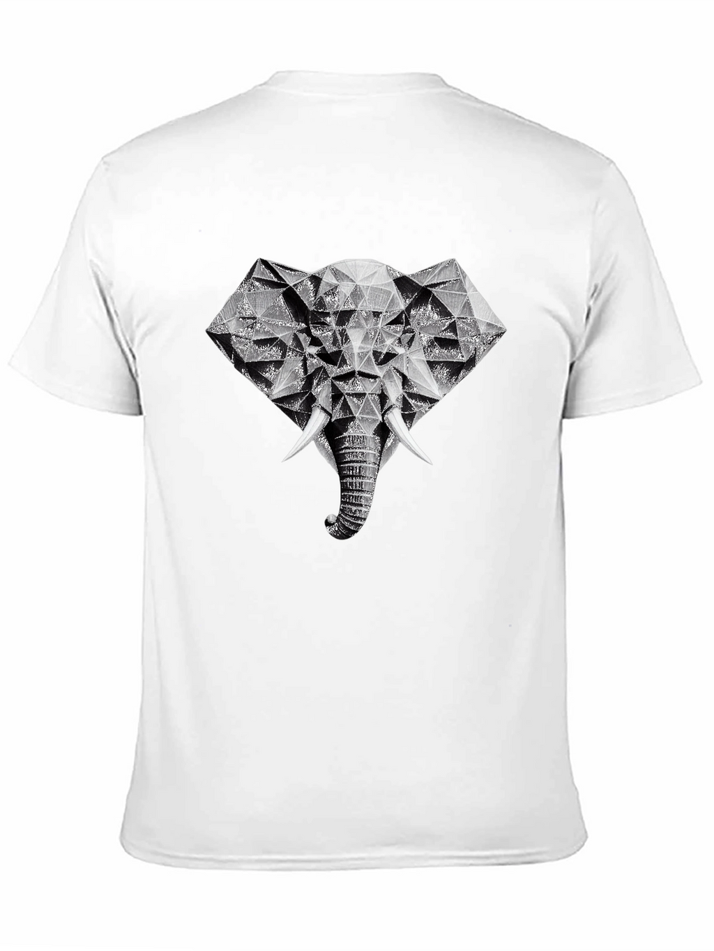 Geometric Elephant Graphic Tee - Black
