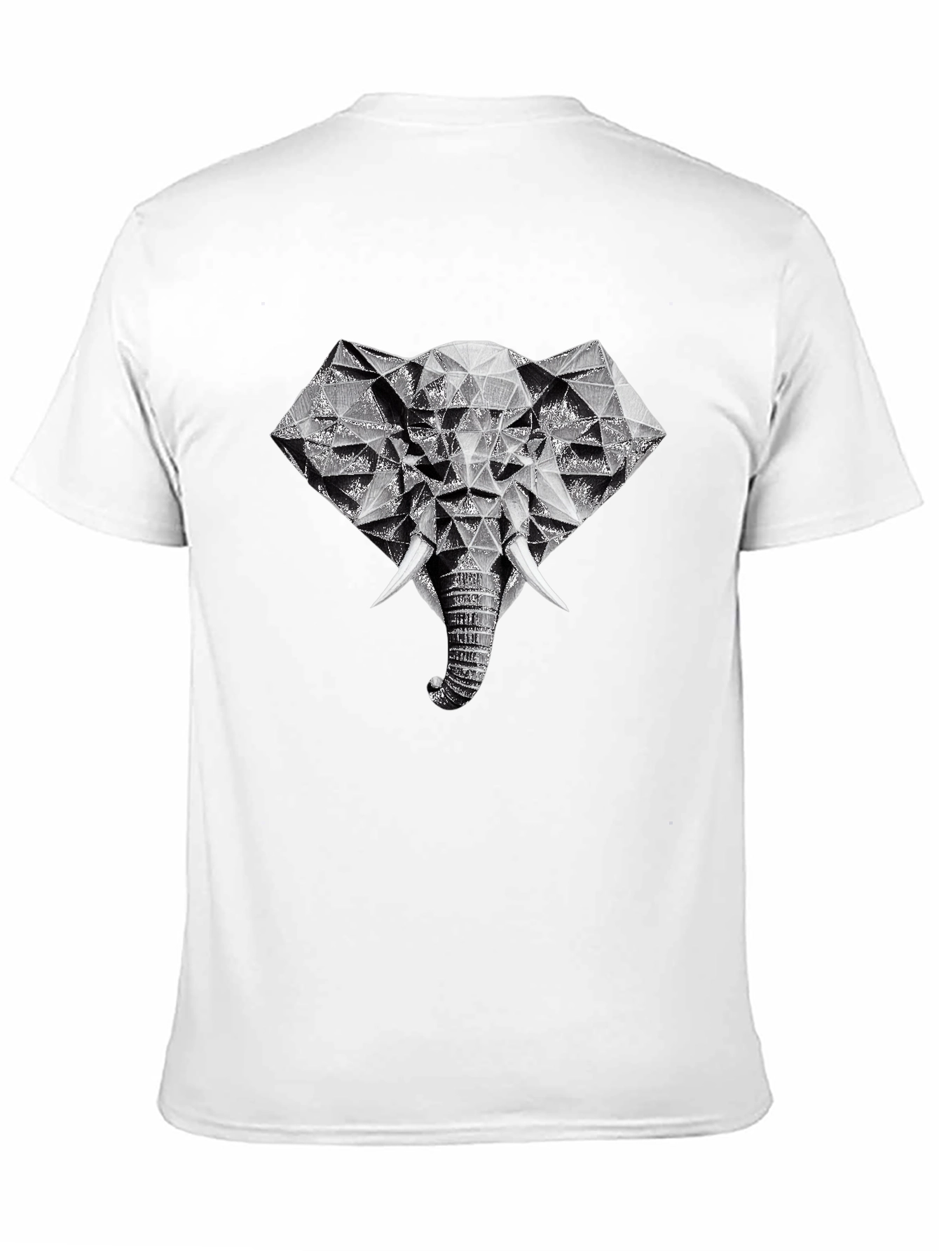 Geometric Elephant Graphic Tee - Black