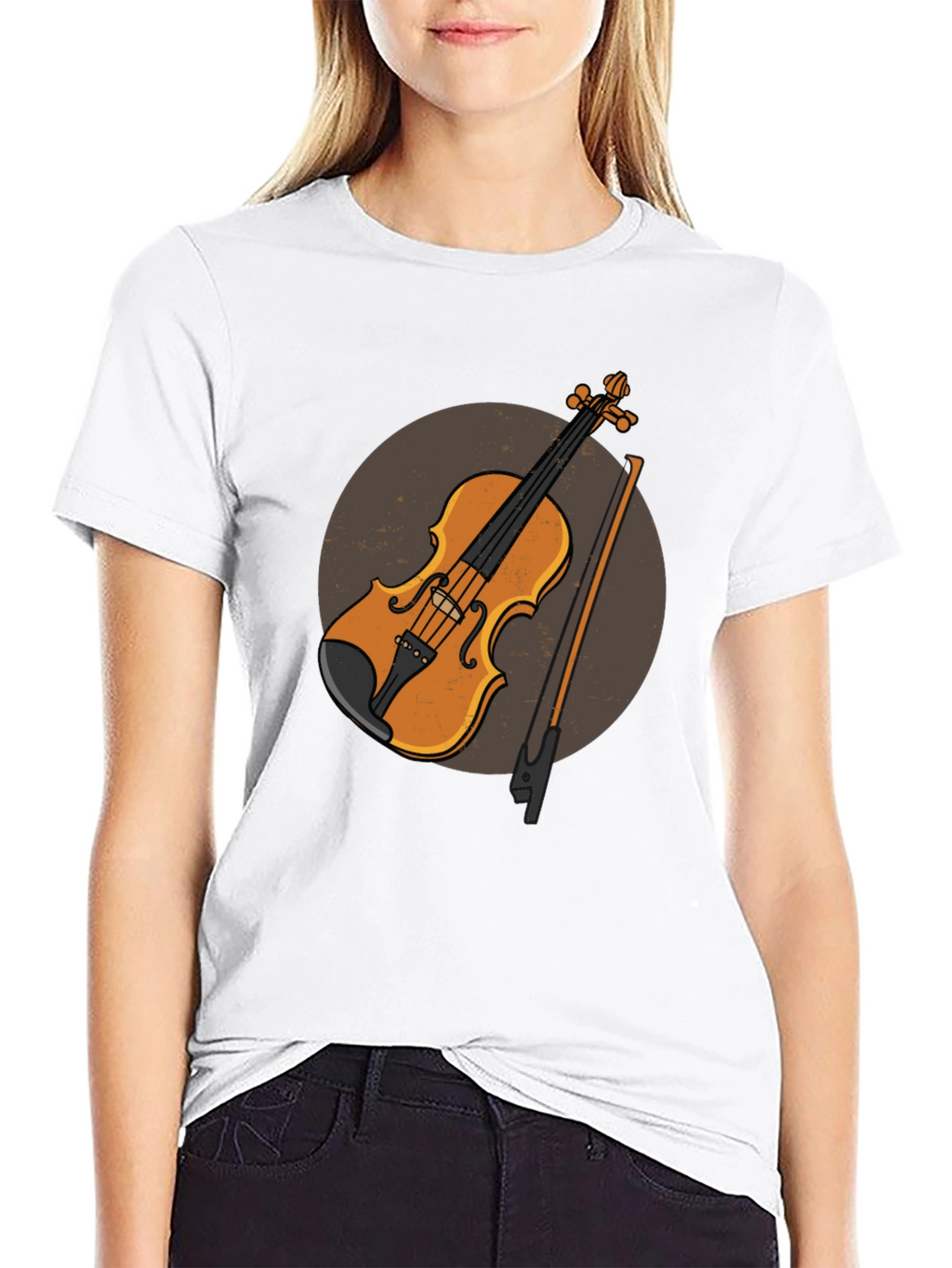 Violin Graphic Tee - Musical Instrument Design