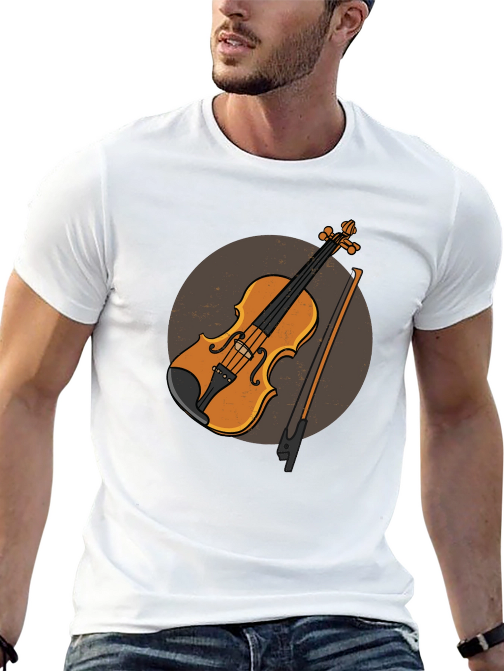 Violin Graphic Tee - Musical Instrument Design