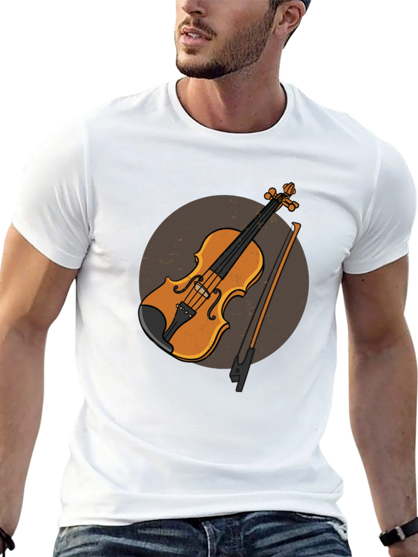 Violin Graphic Tee - Musical Instrument Design