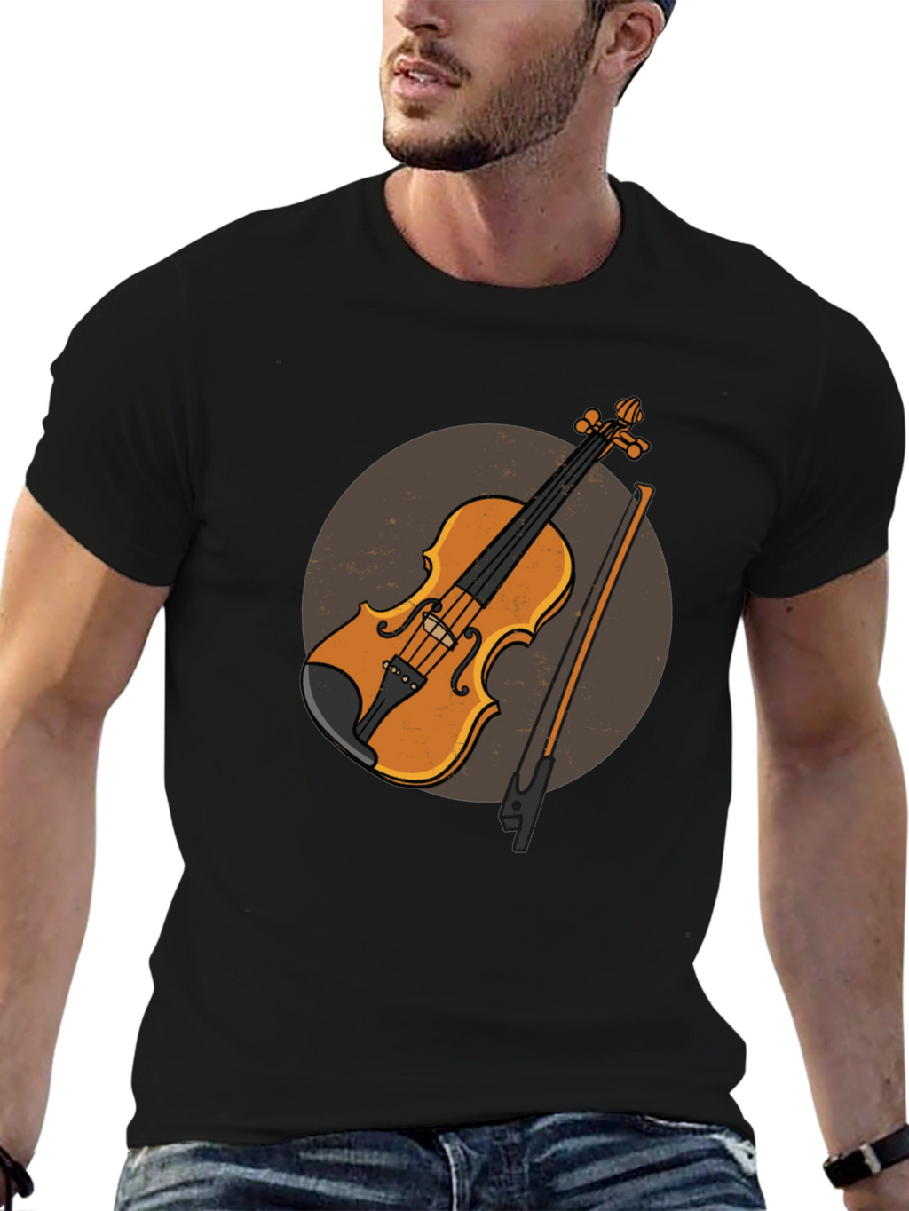 Violin Graphic Tee - Musical Instrument Design