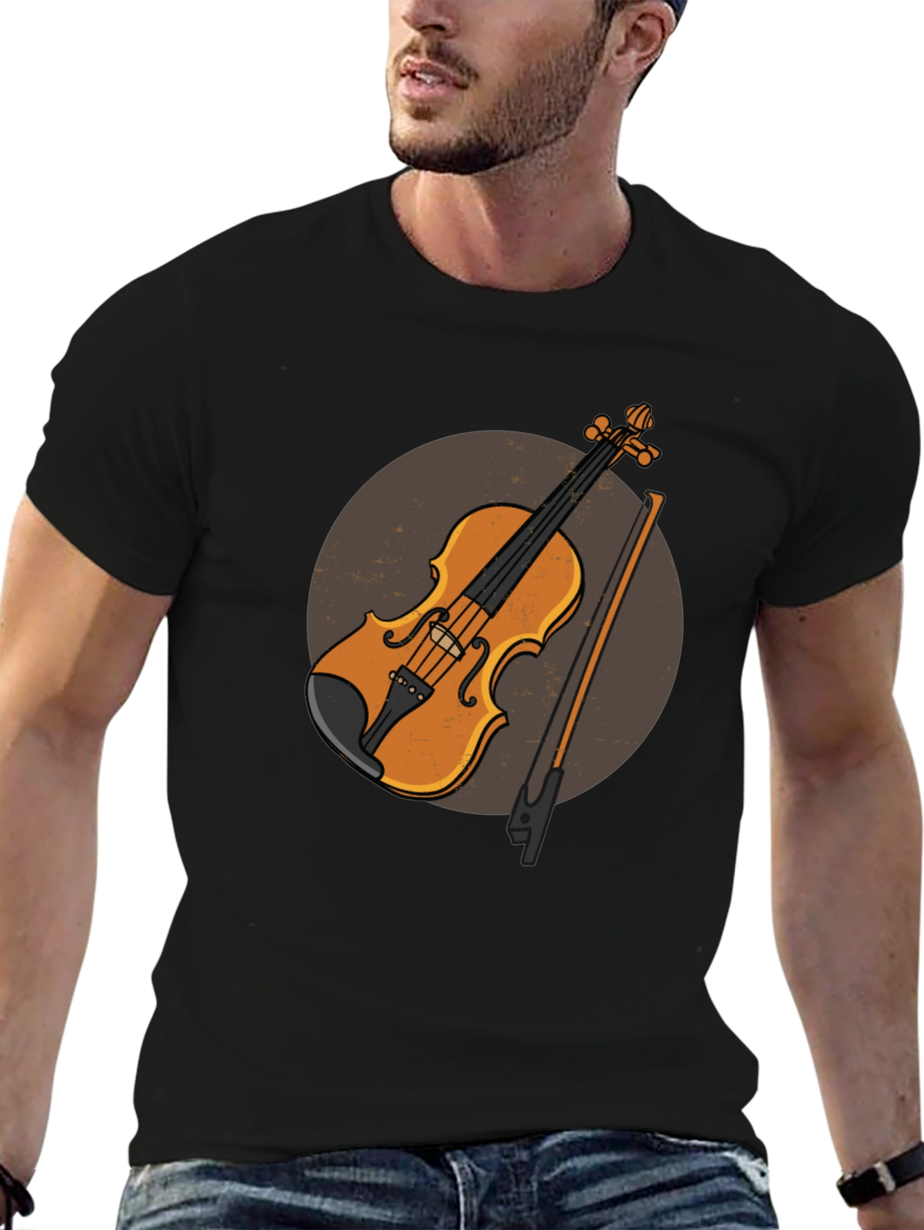 Violin Graphic Tee - Musical Instrument Design