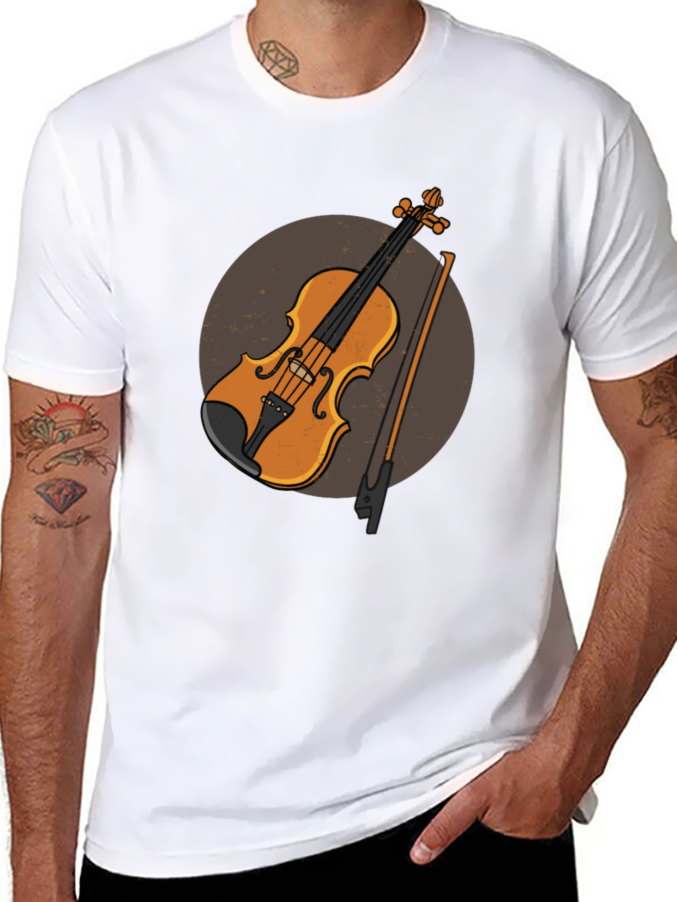 Violin Graphic Tee - Musical Instrument Design