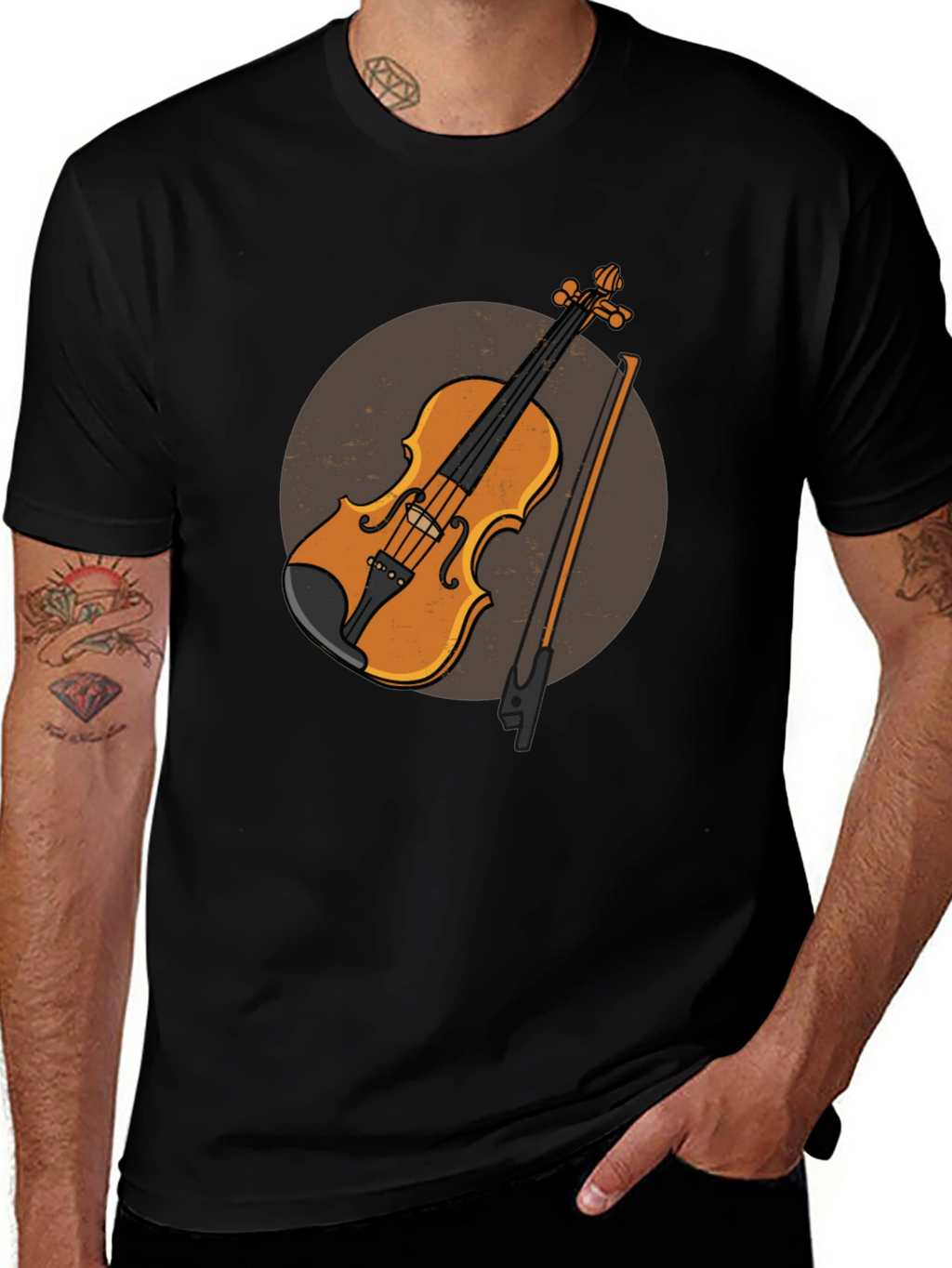 Violin Graphic Tee - Musical Instrument Design