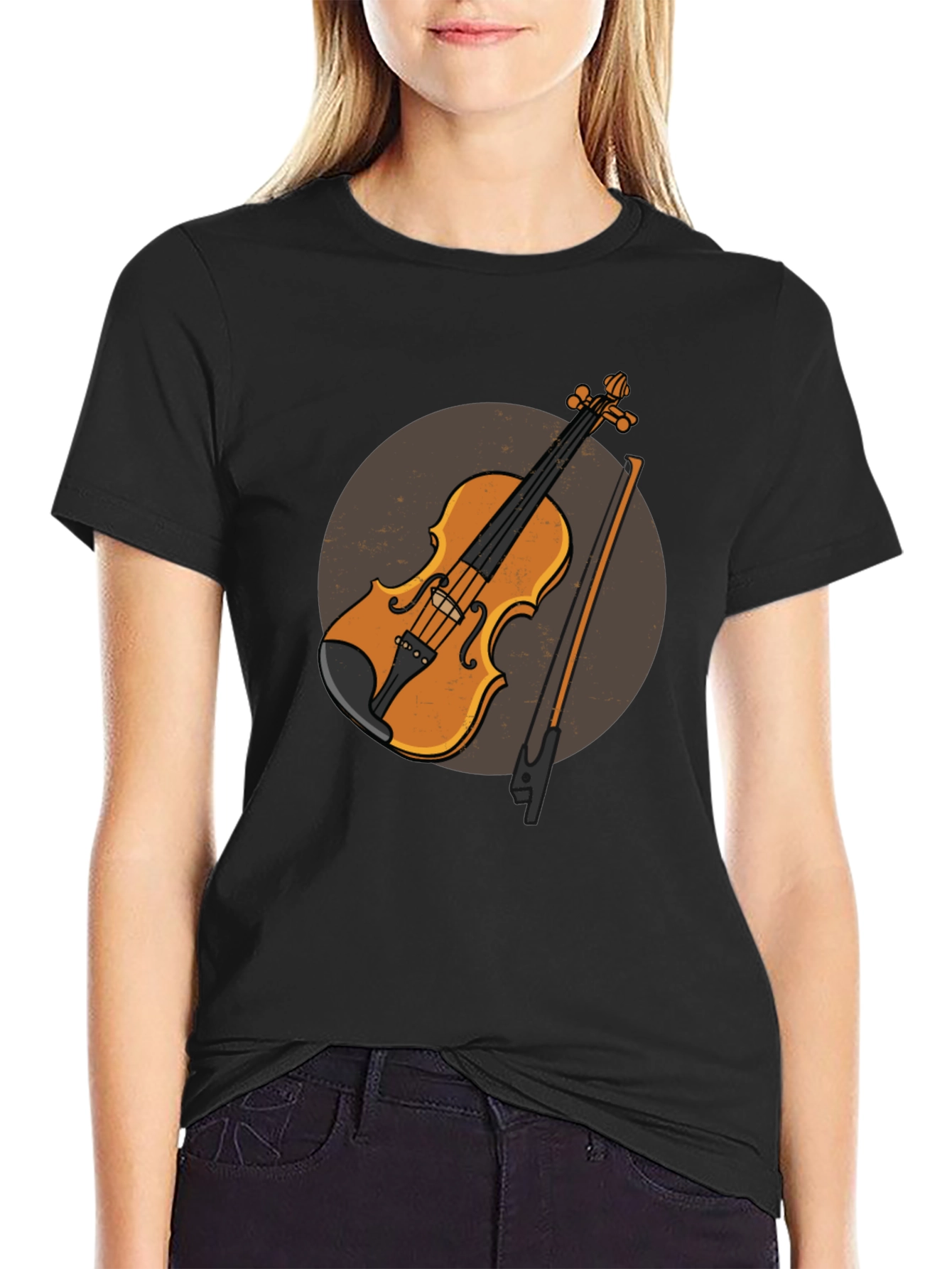 Violin Graphic Tee - Musical Instrument Design