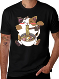 Kawaii Cat Ramen T-Shirt - Cute Anime Style