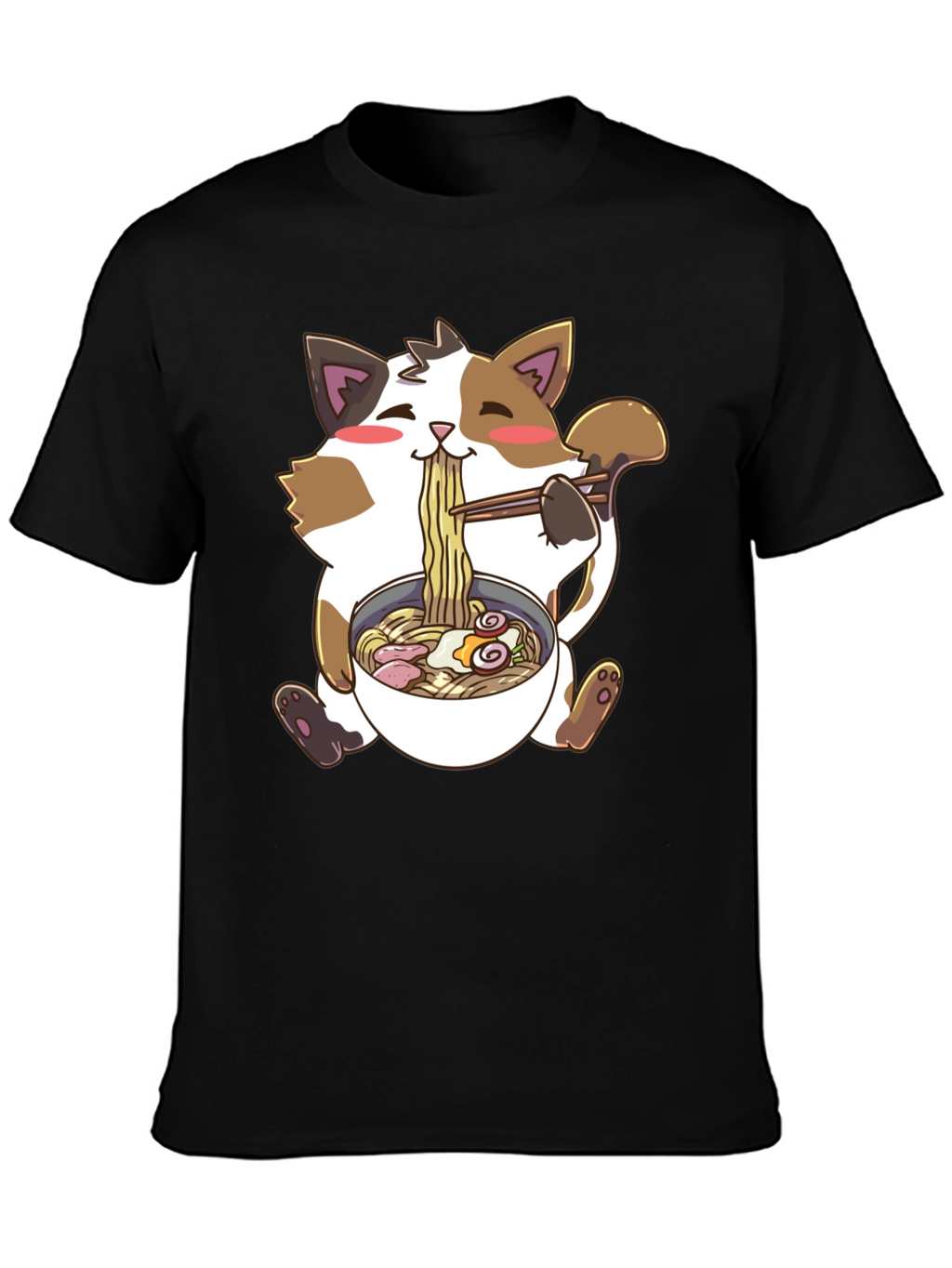 Kawaii Cat Ramen T-Shirt - Cute Anime Style