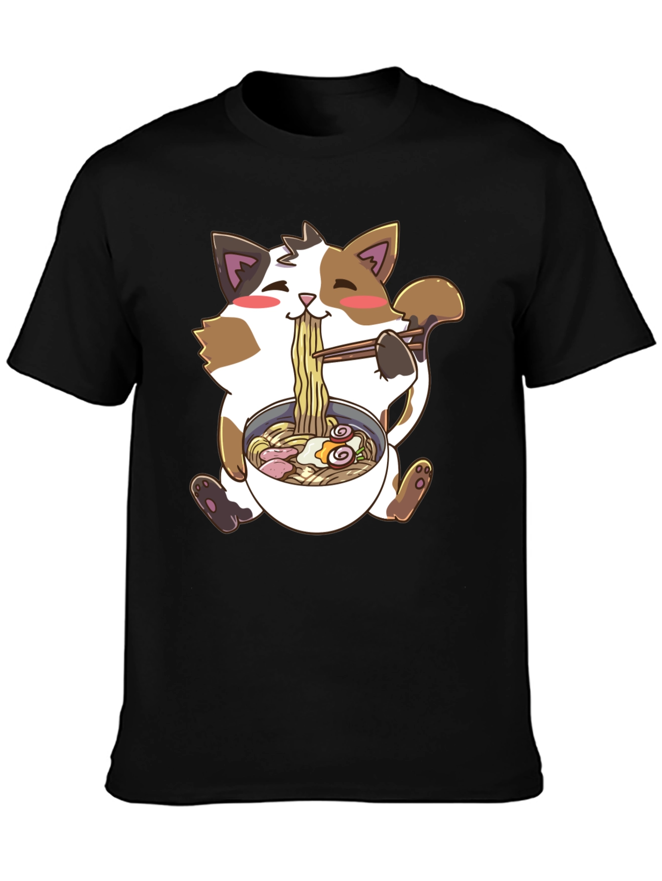 Kawaii Cat Ramen T-Shirt - Cute Anime Style