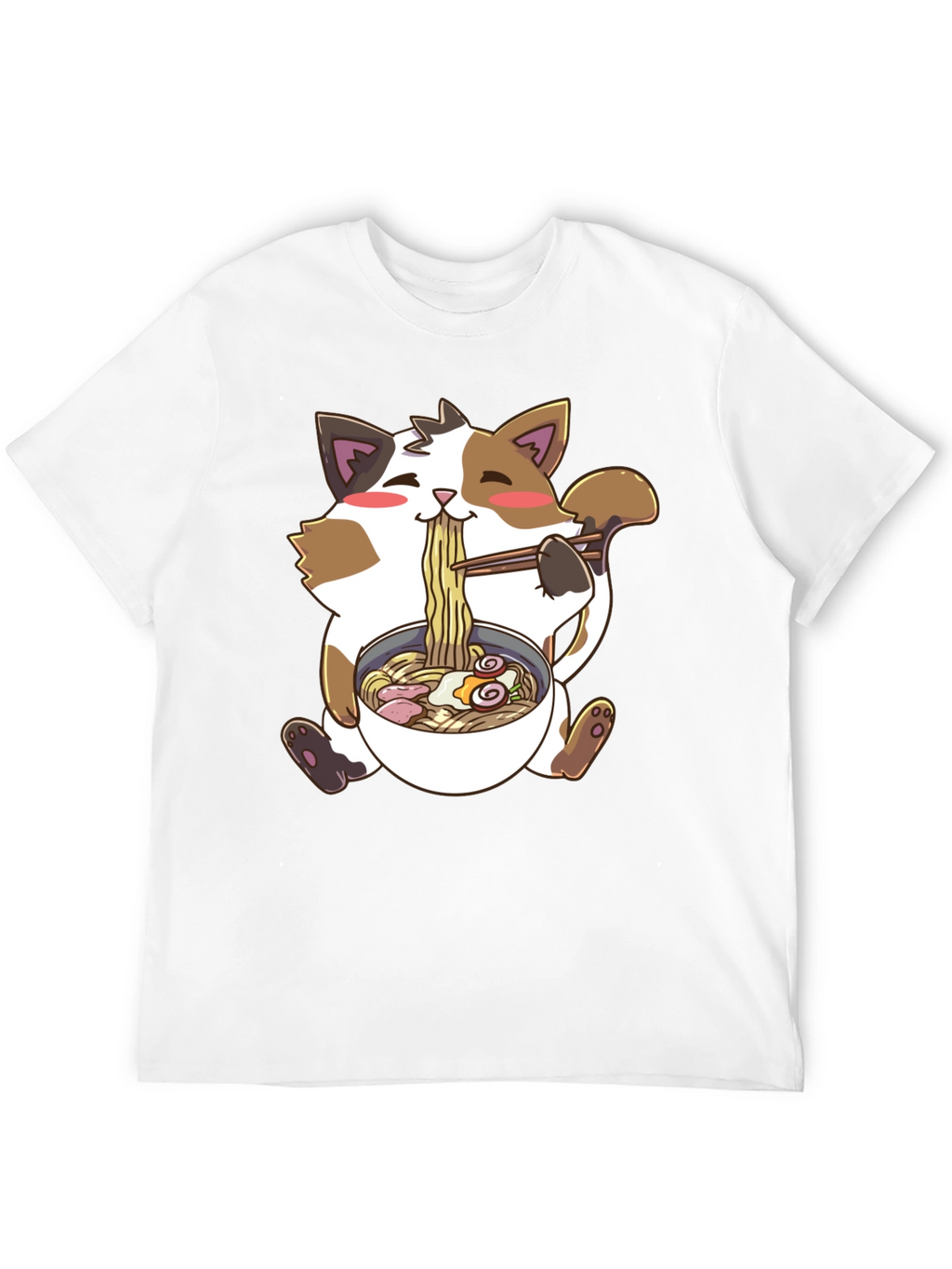 Kawaii Cat Ramen T-Shirt - Cute Anime Style