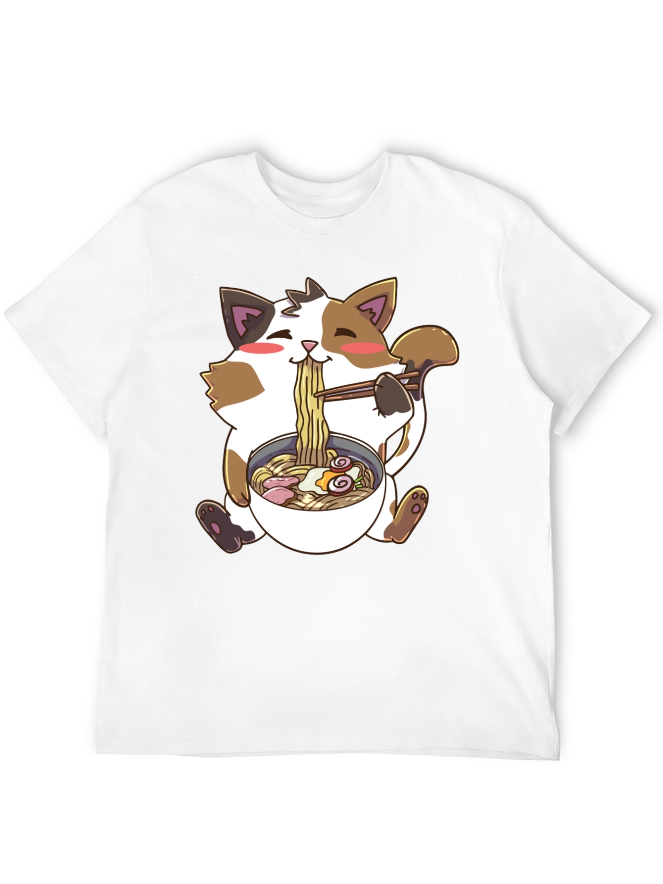 Kawaii Cat Ramen T-Shirt - Cute Anime Style