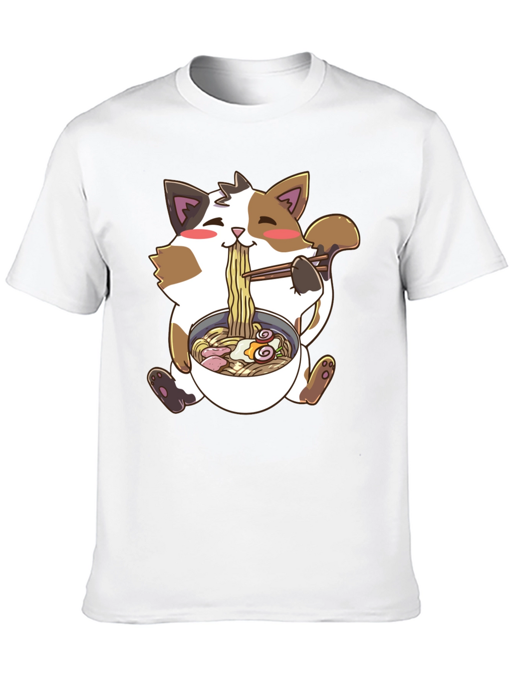 Kawaii Cat Ramen T-Shirt - Cute Anime Style