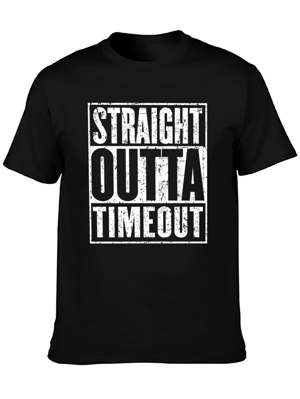 Straight Outta Timeout Black Graphic T-Shirt