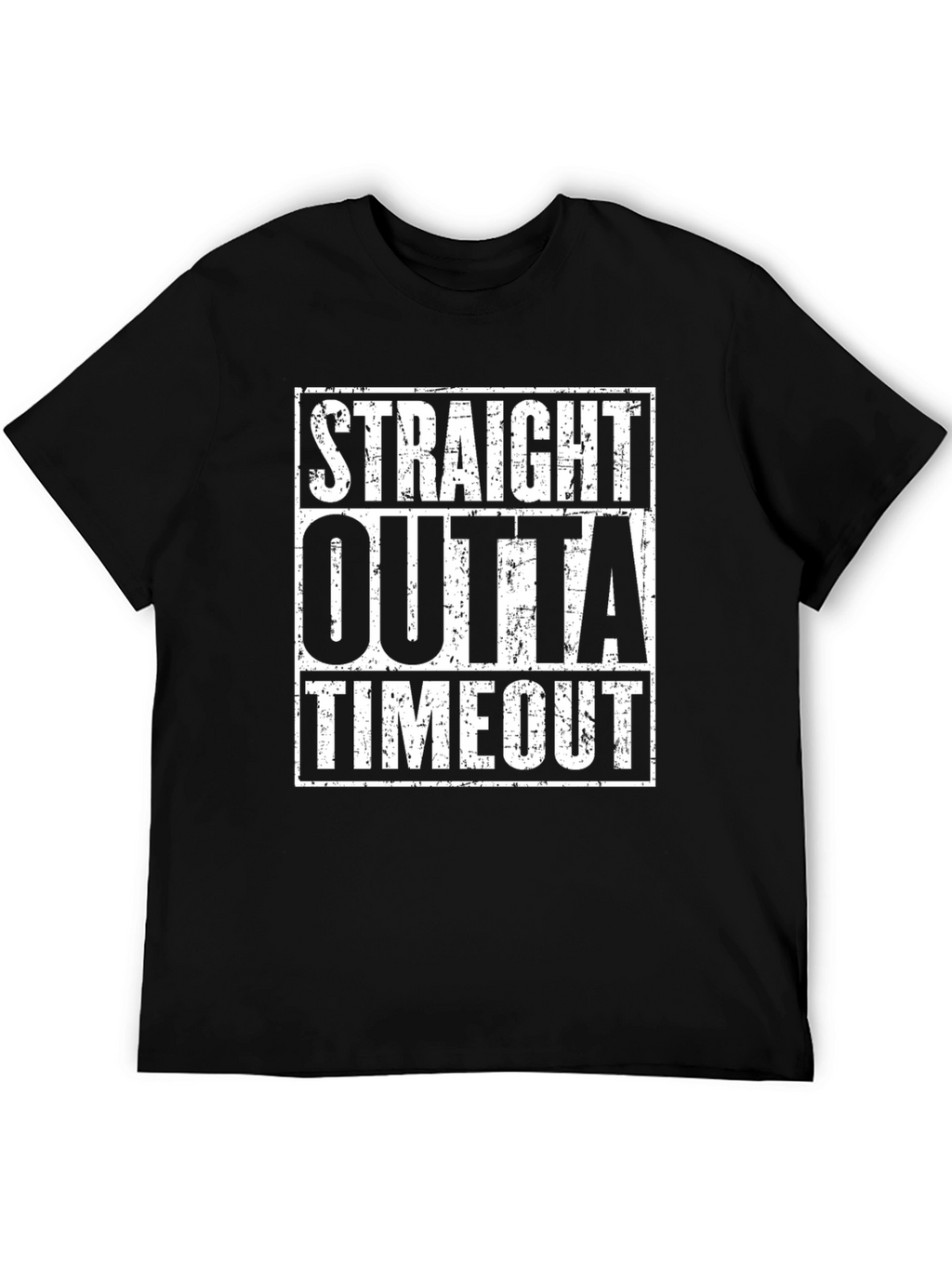 Straight Outta Timeout Black Graphic T-Shirt