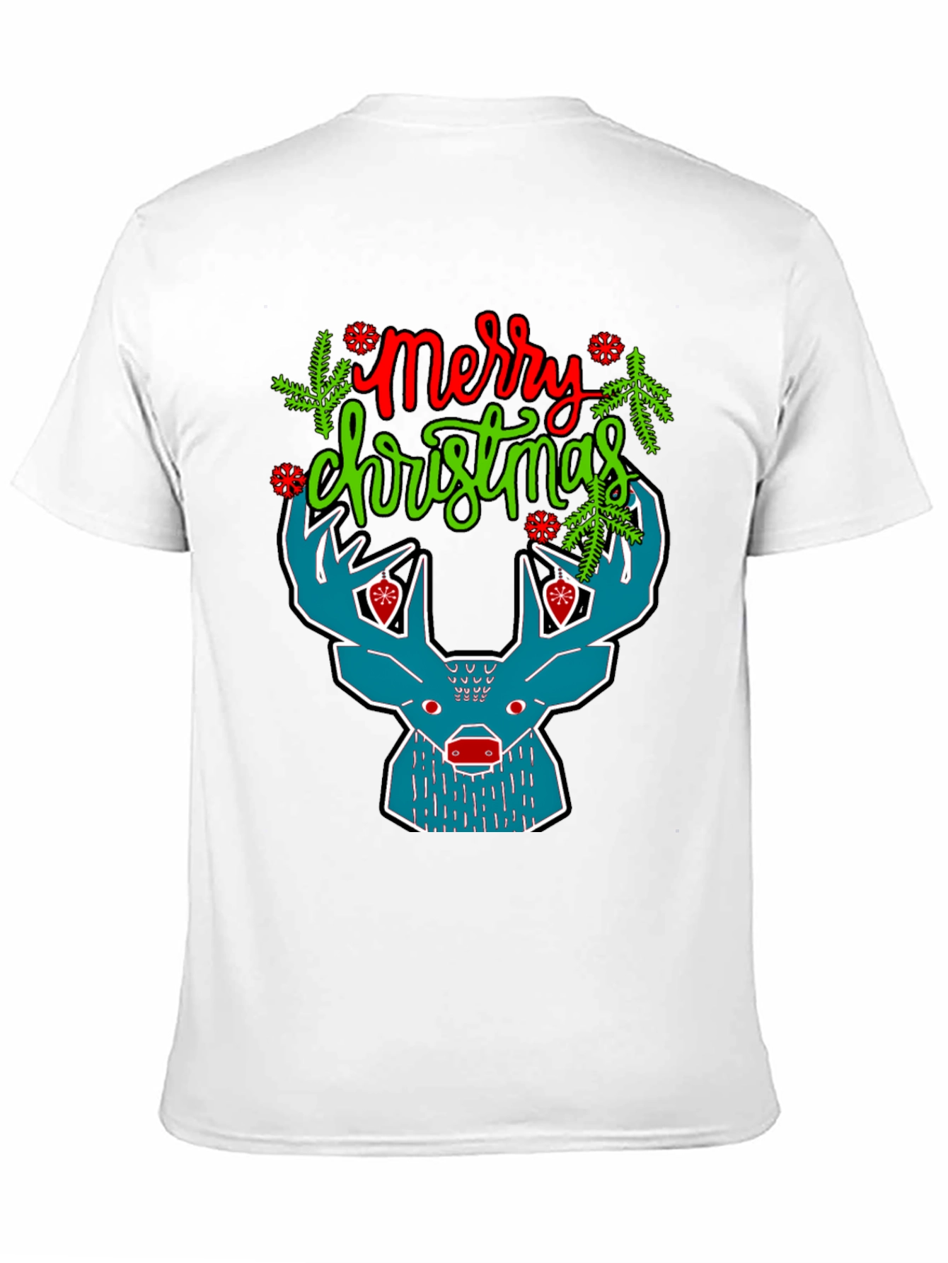 Merry Christmas Reindeer Graphic T-Shirt