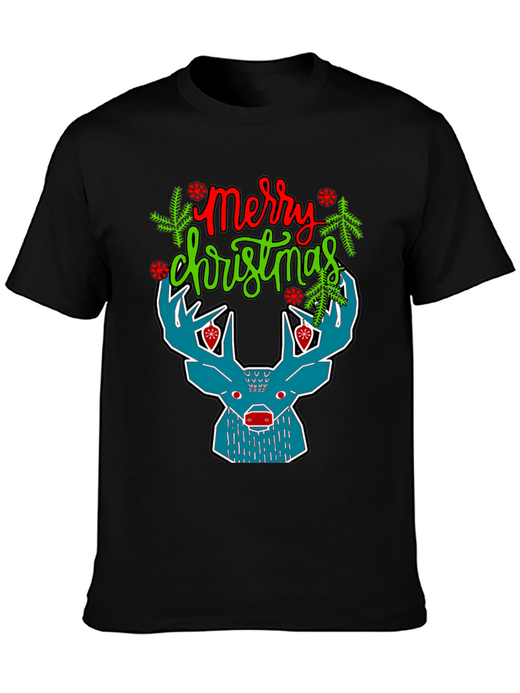 Merry Christmas Reindeer Graphic T-Shirt