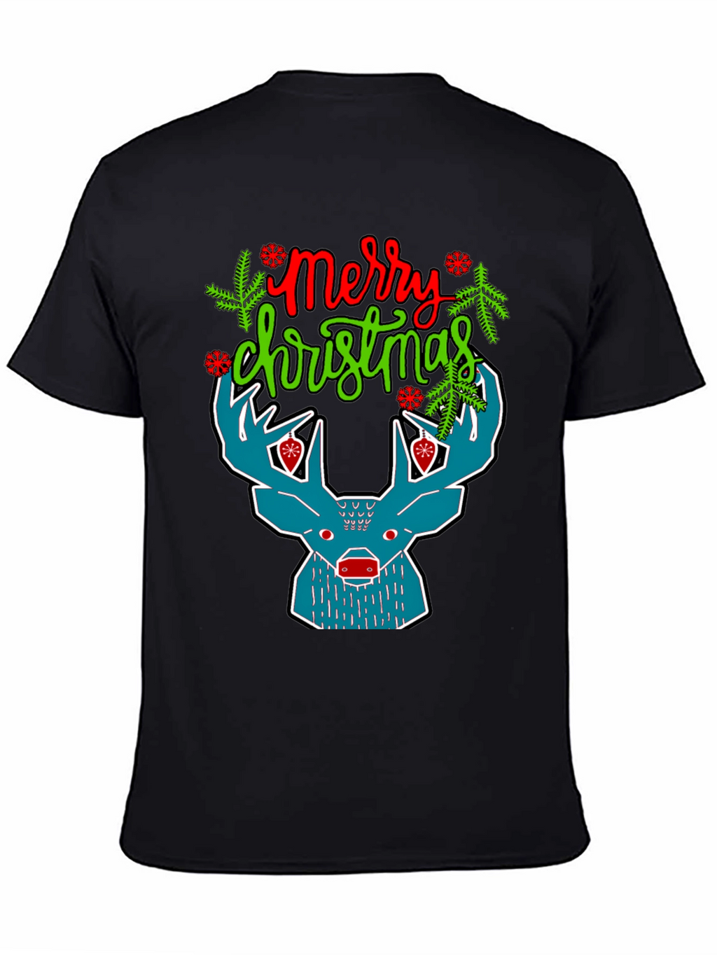 Merry Christmas Reindeer Graphic T-Shirt