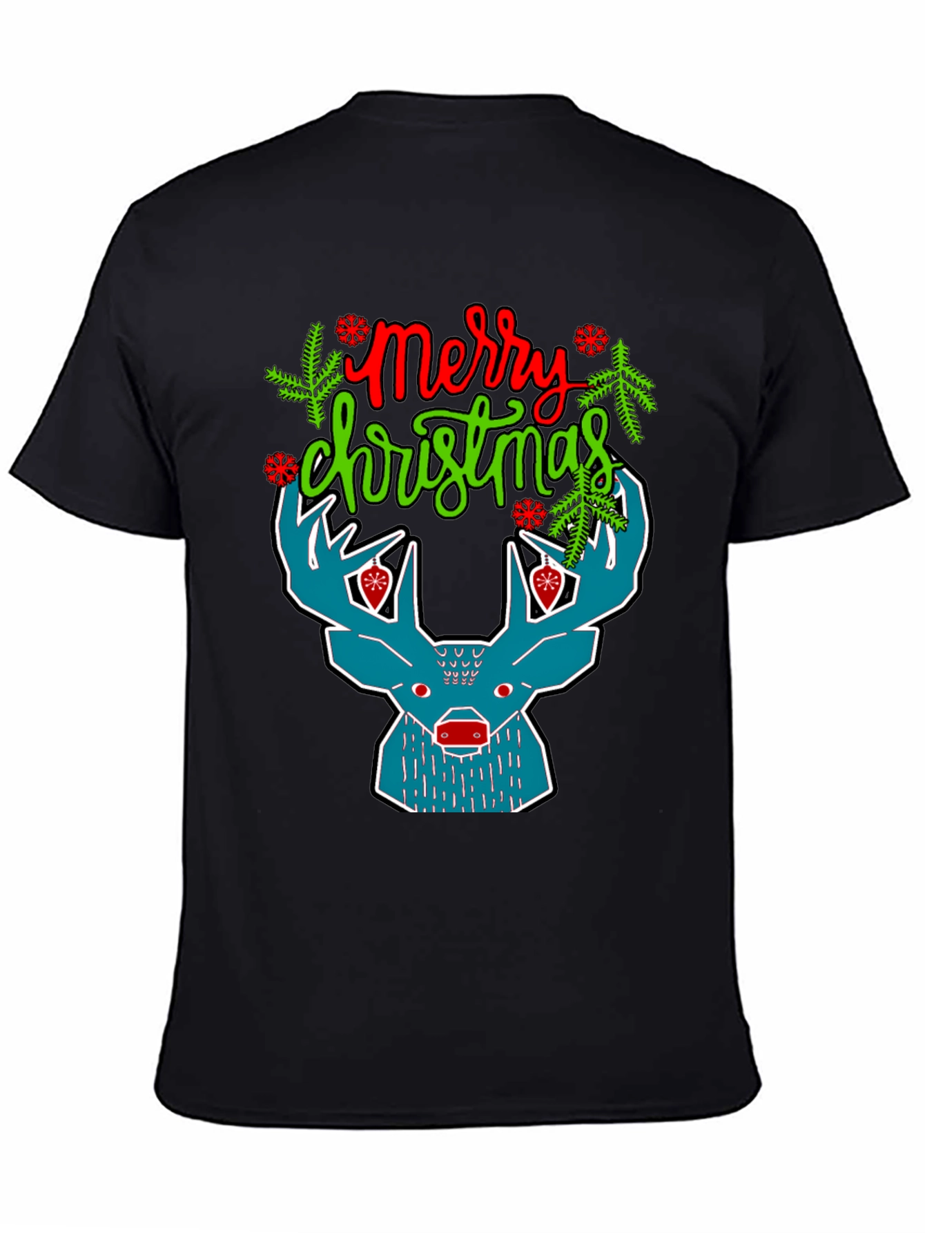 Merry Christmas Reindeer Graphic T-Shirt