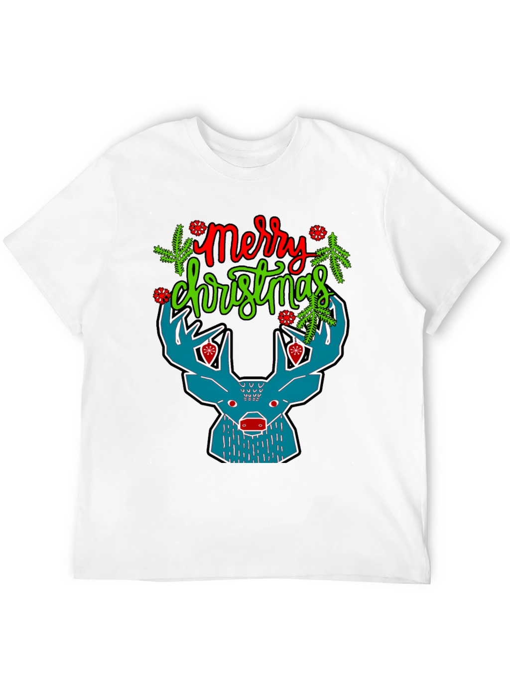 Merry Christmas Reindeer Graphic T-Shirt