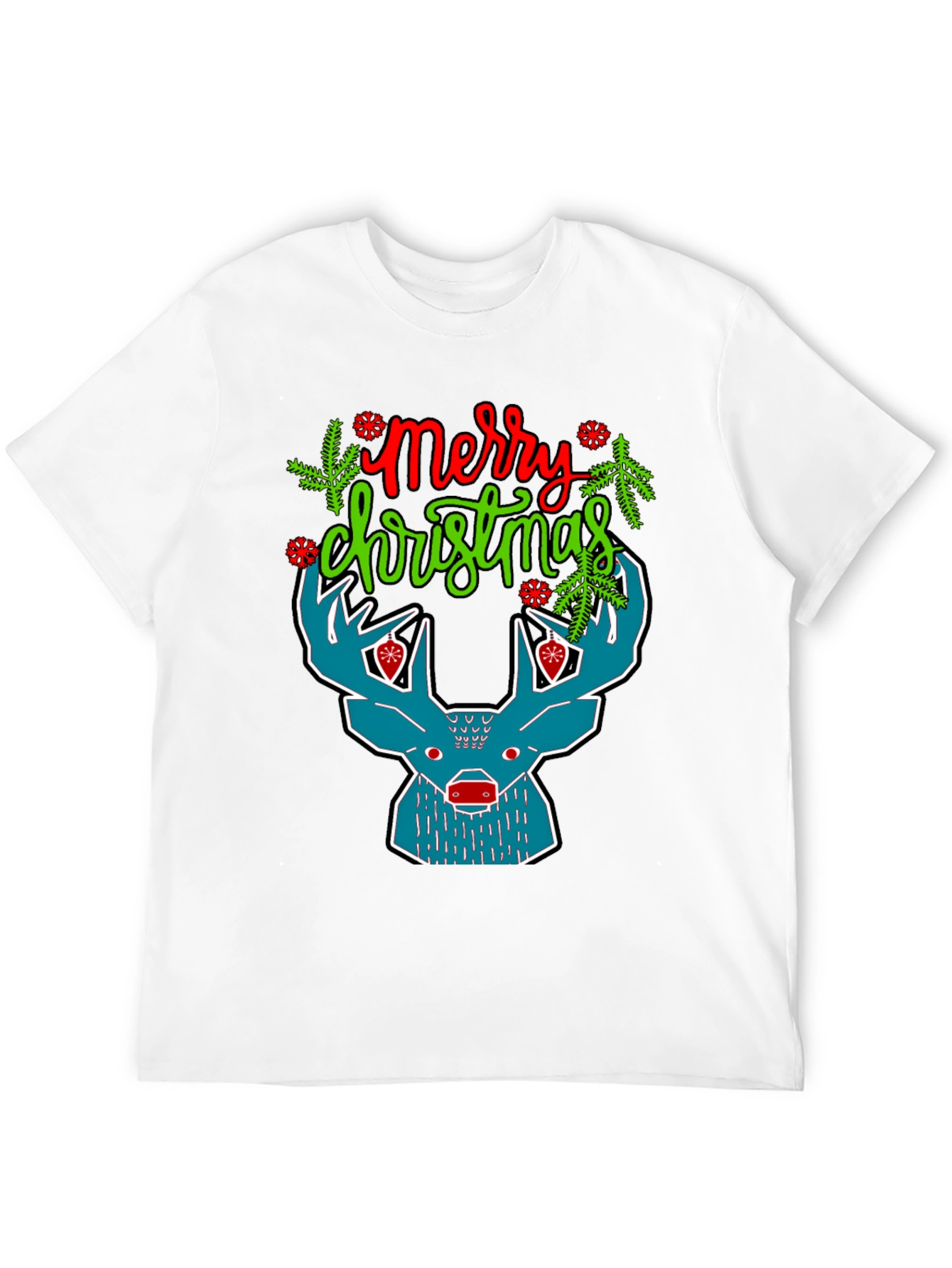 Merry Christmas Reindeer Graphic T-Shirt