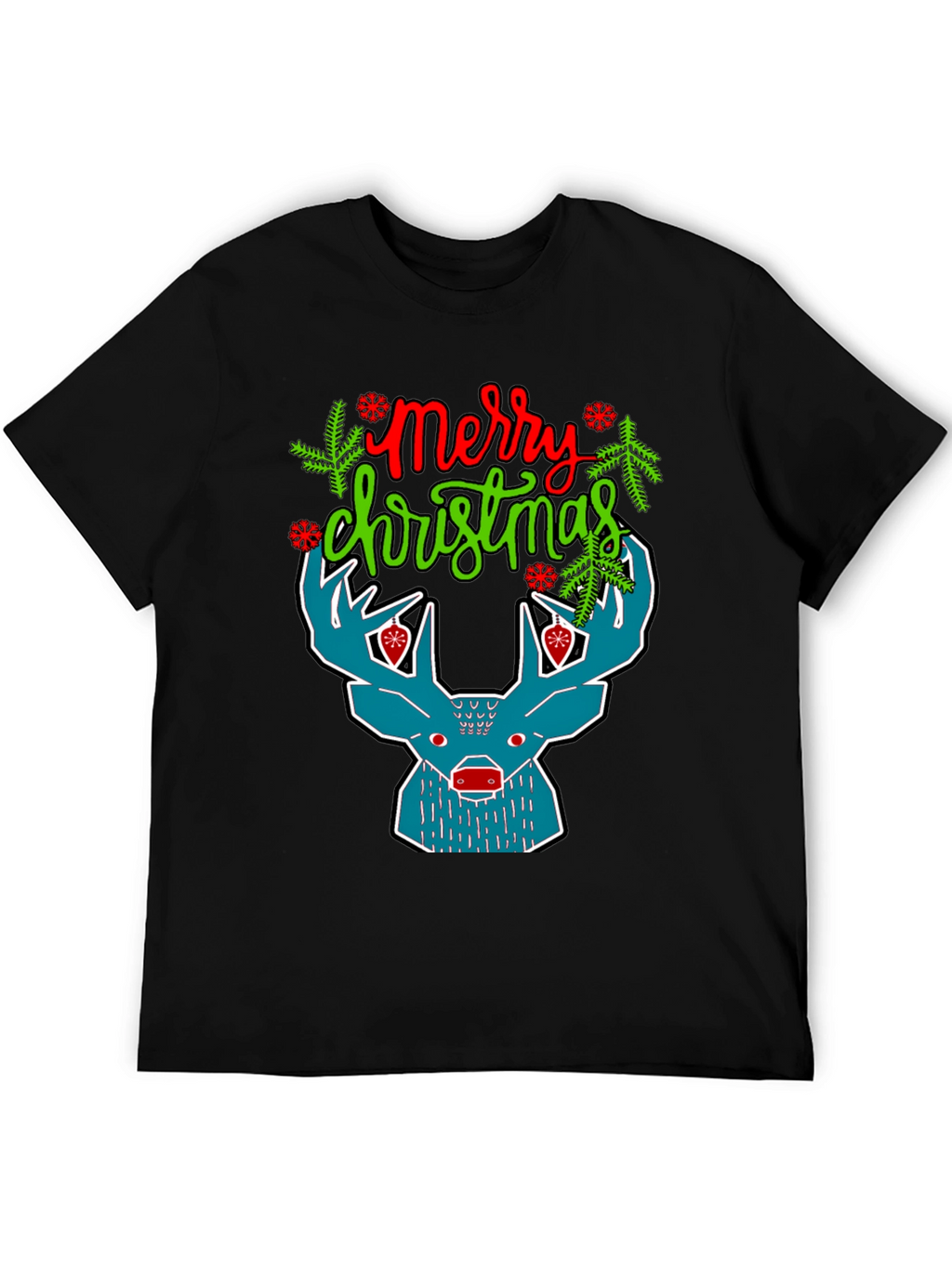 Merry Christmas Reindeer Graphic T-Shirt