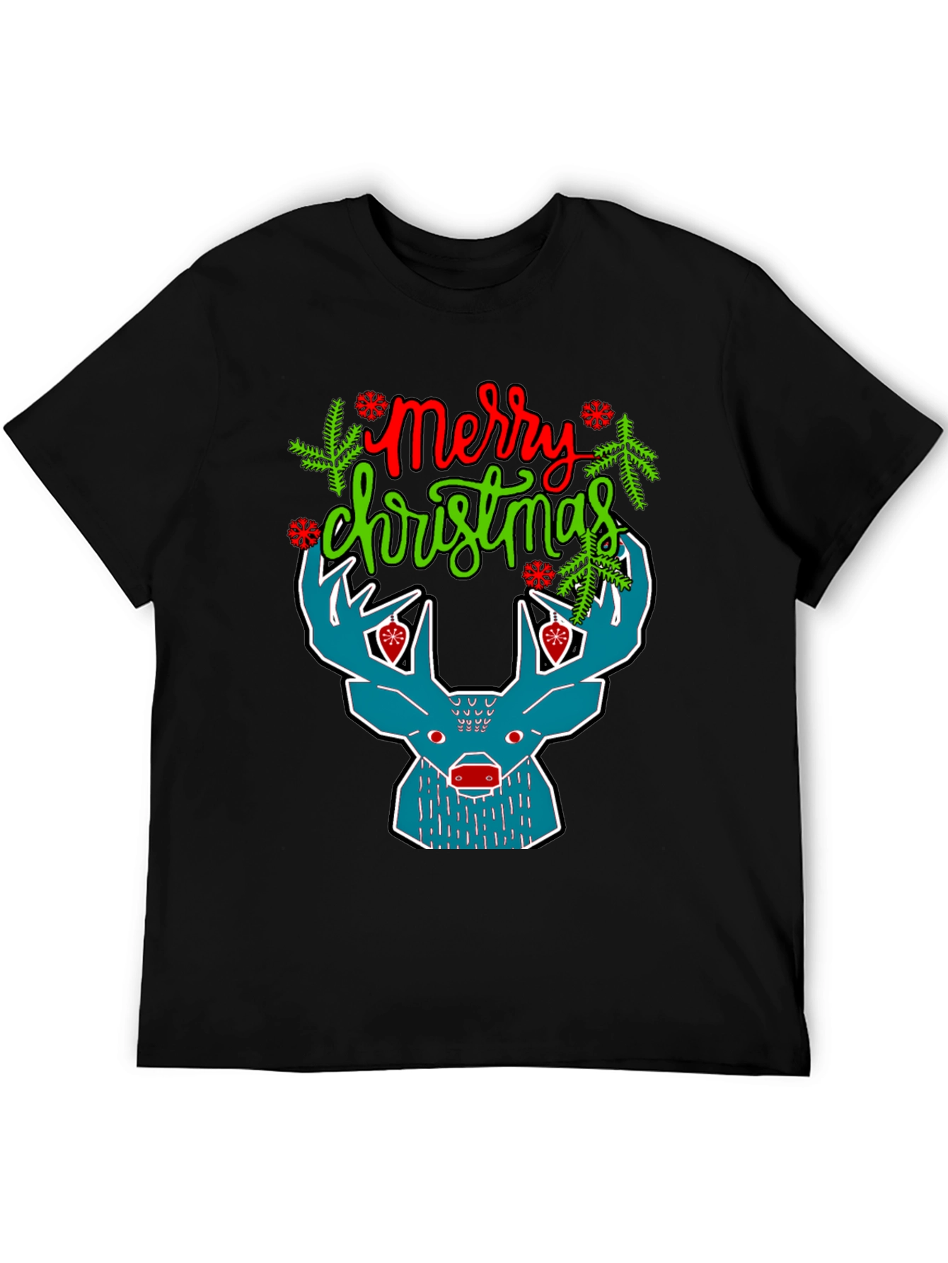 Merry Christmas Reindeer Graphic T-Shirt