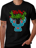 Merry Christmas Reindeer Graphic T-Shirt
