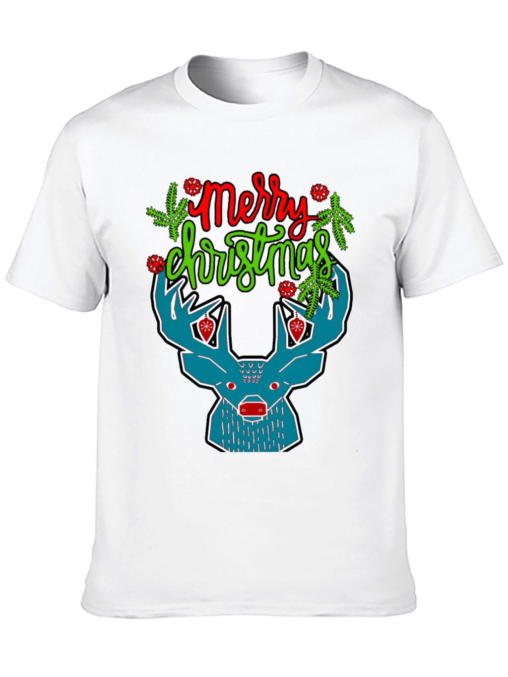 Merry Christmas Reindeer Graphic T-Shirt