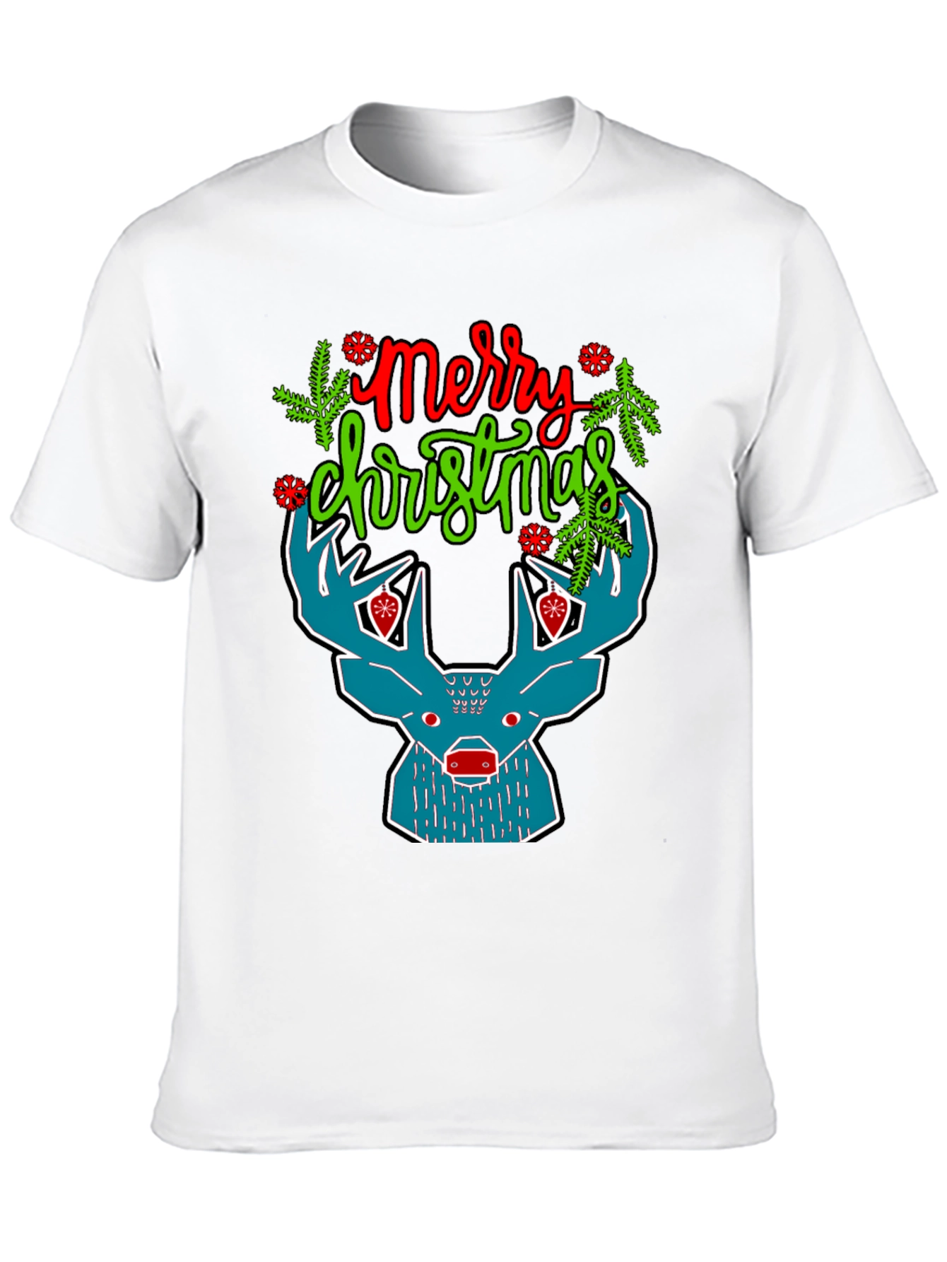 Merry Christmas Reindeer Graphic T-Shirt