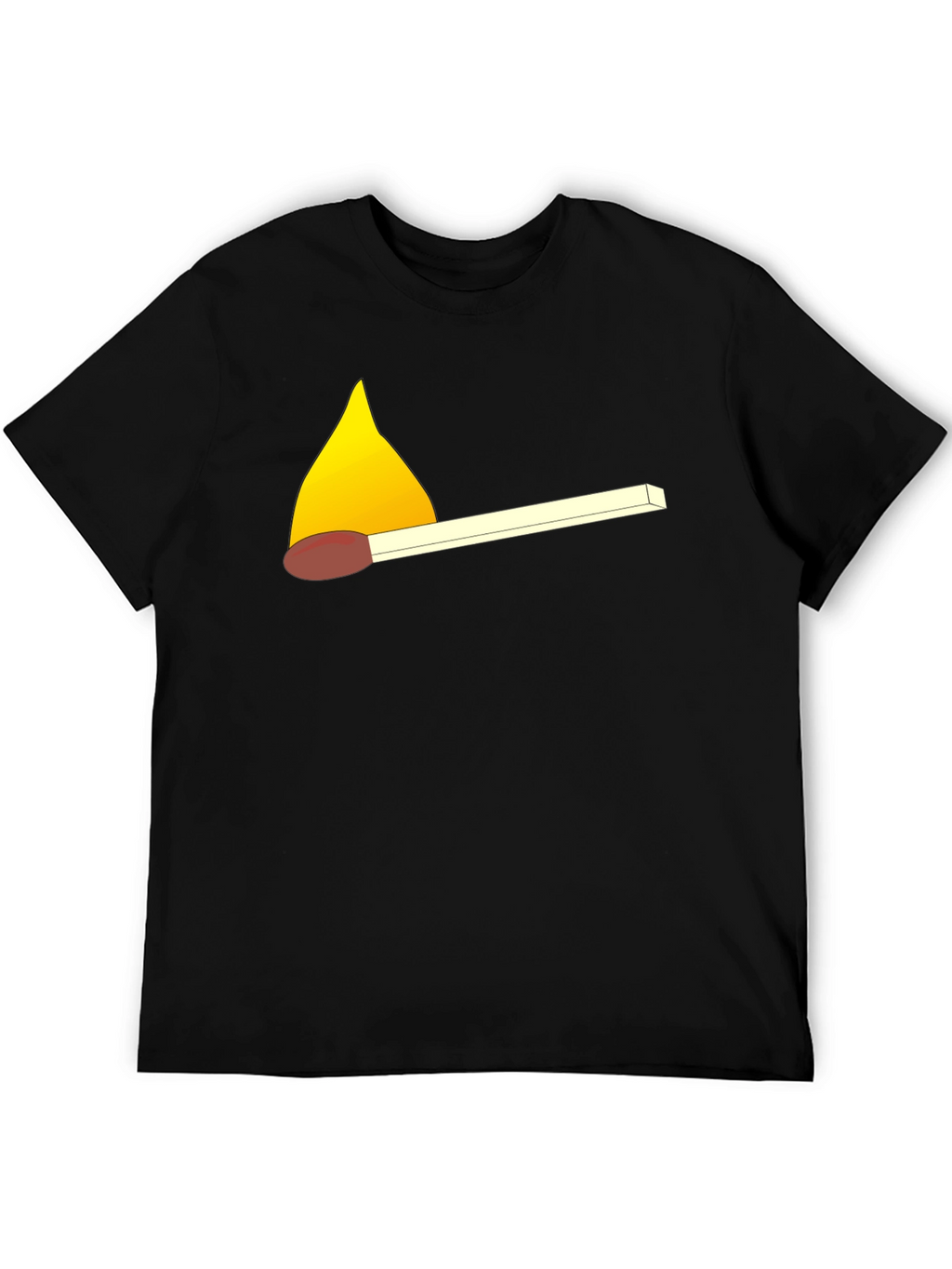 Burning Match Graphic Tee - Black Cotton T-Shirt