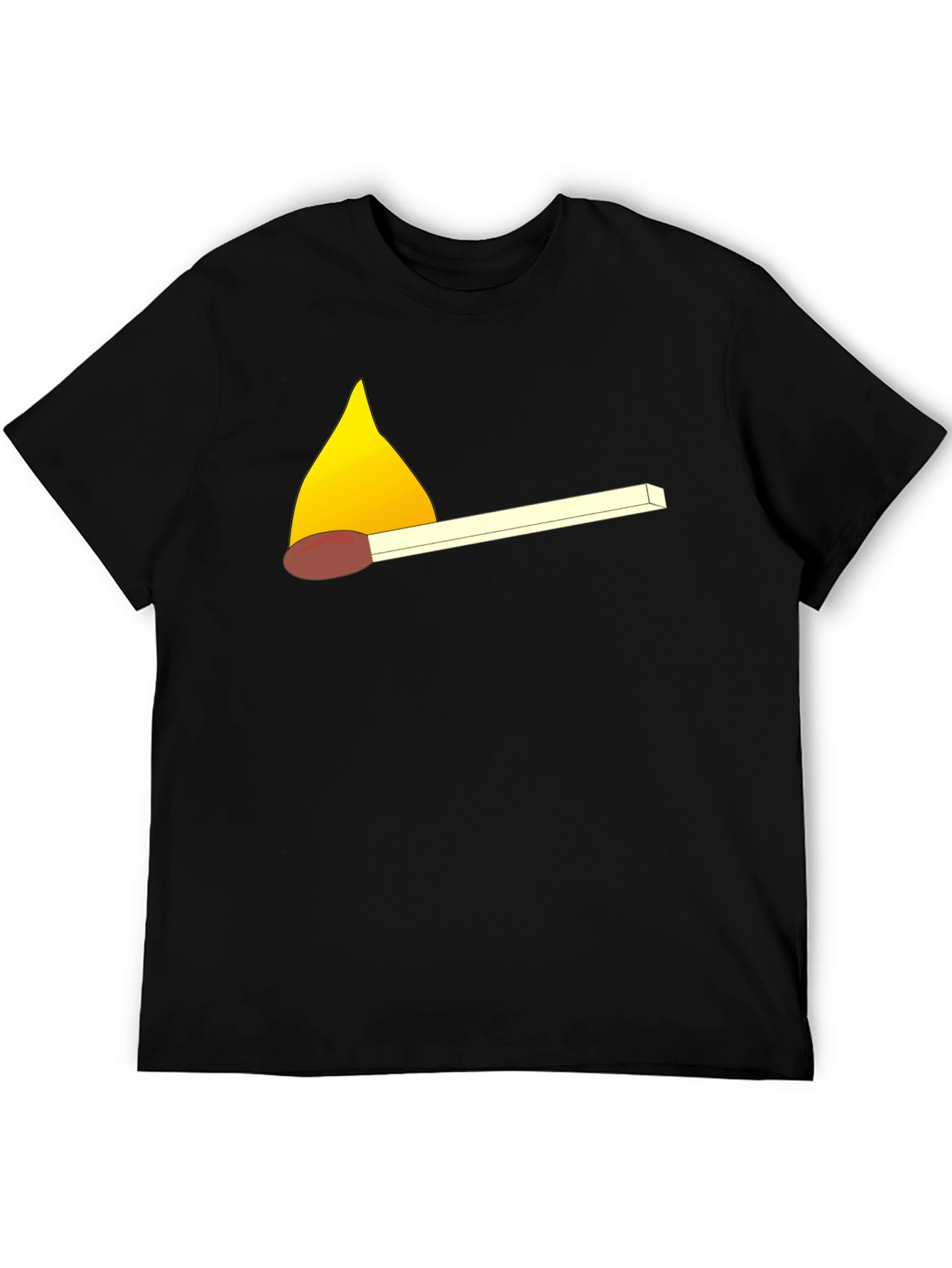 Burning Match Graphic Tee - Black Cotton T-Shirt
