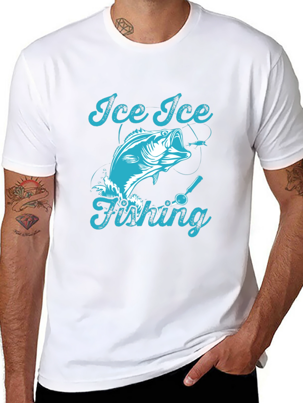 Ice Ice Fishing Graphic T-Shirt