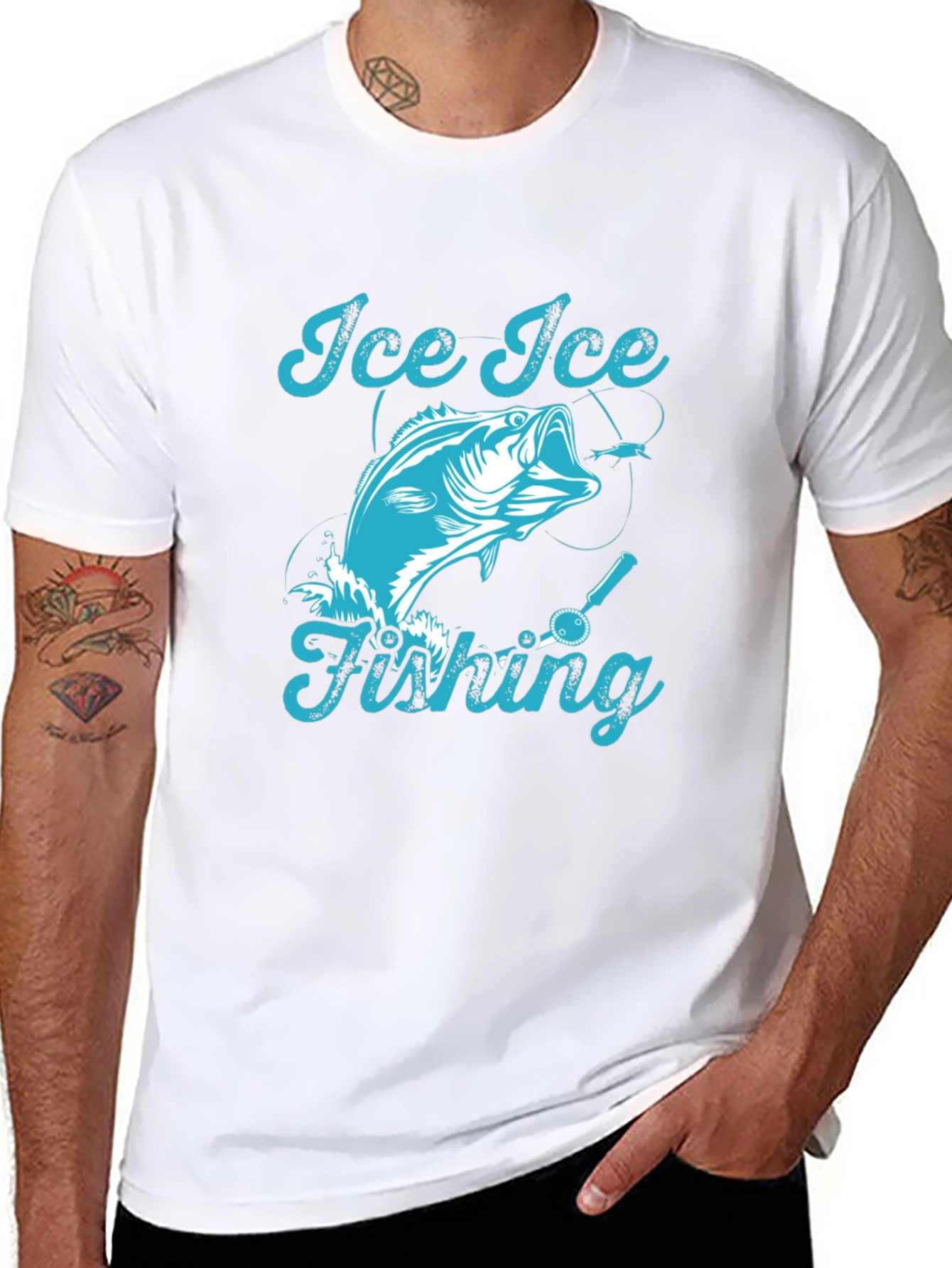 Ice Ice Fishing Graphic T-Shirt