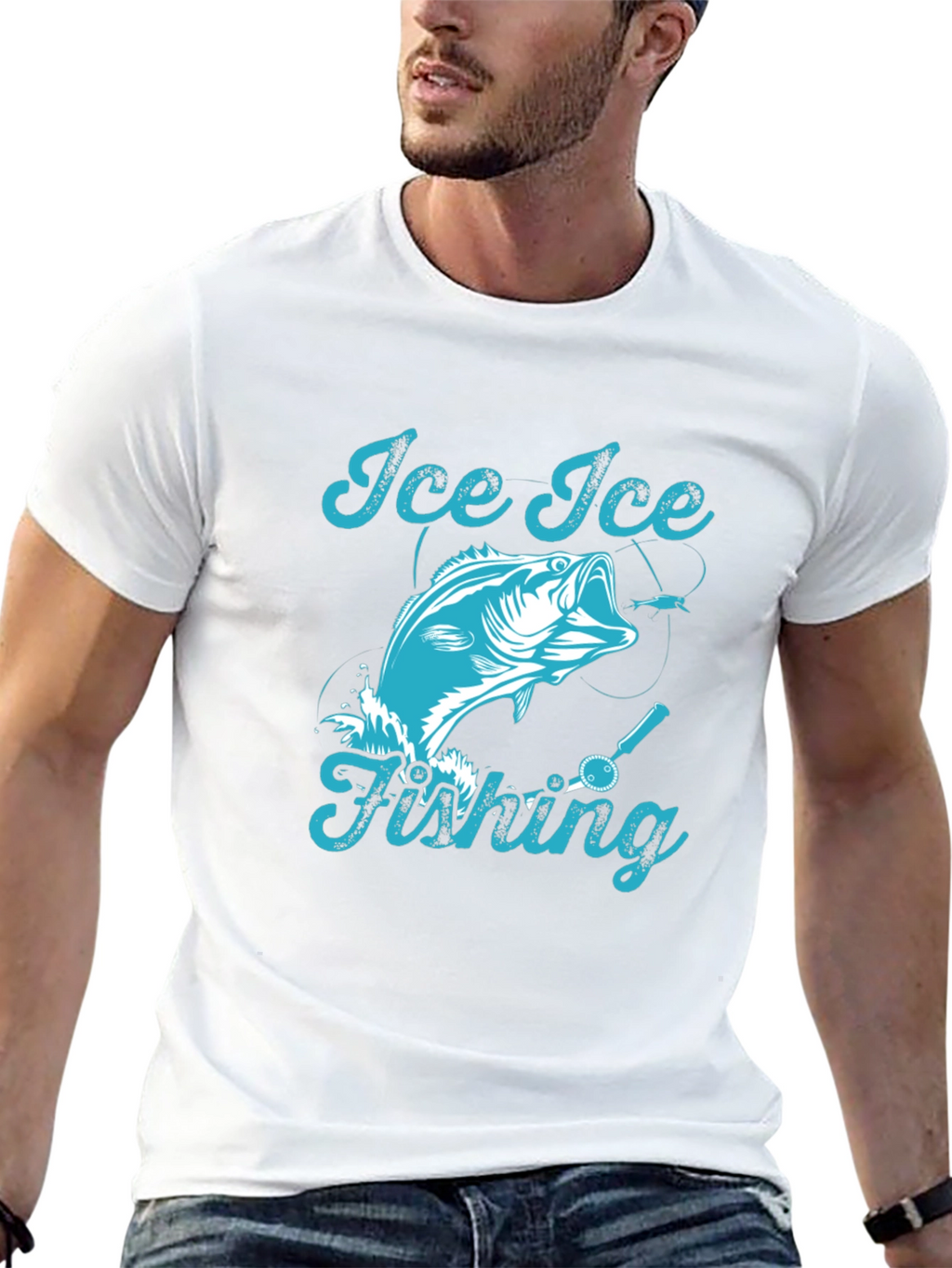 Ice Ice Fishing Graphic T-Shirt