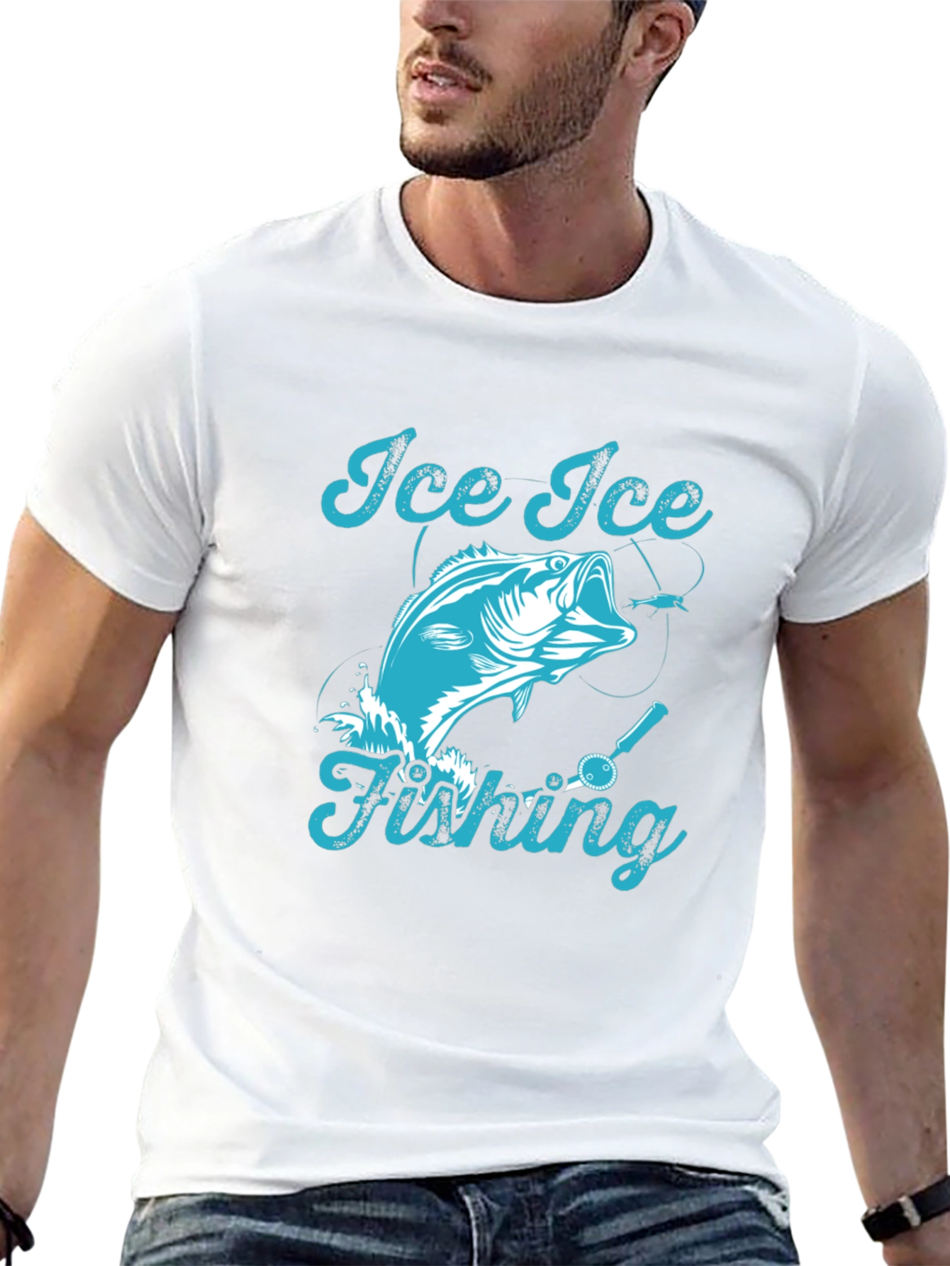 Ice Ice Fishing Graphic T-Shirt
